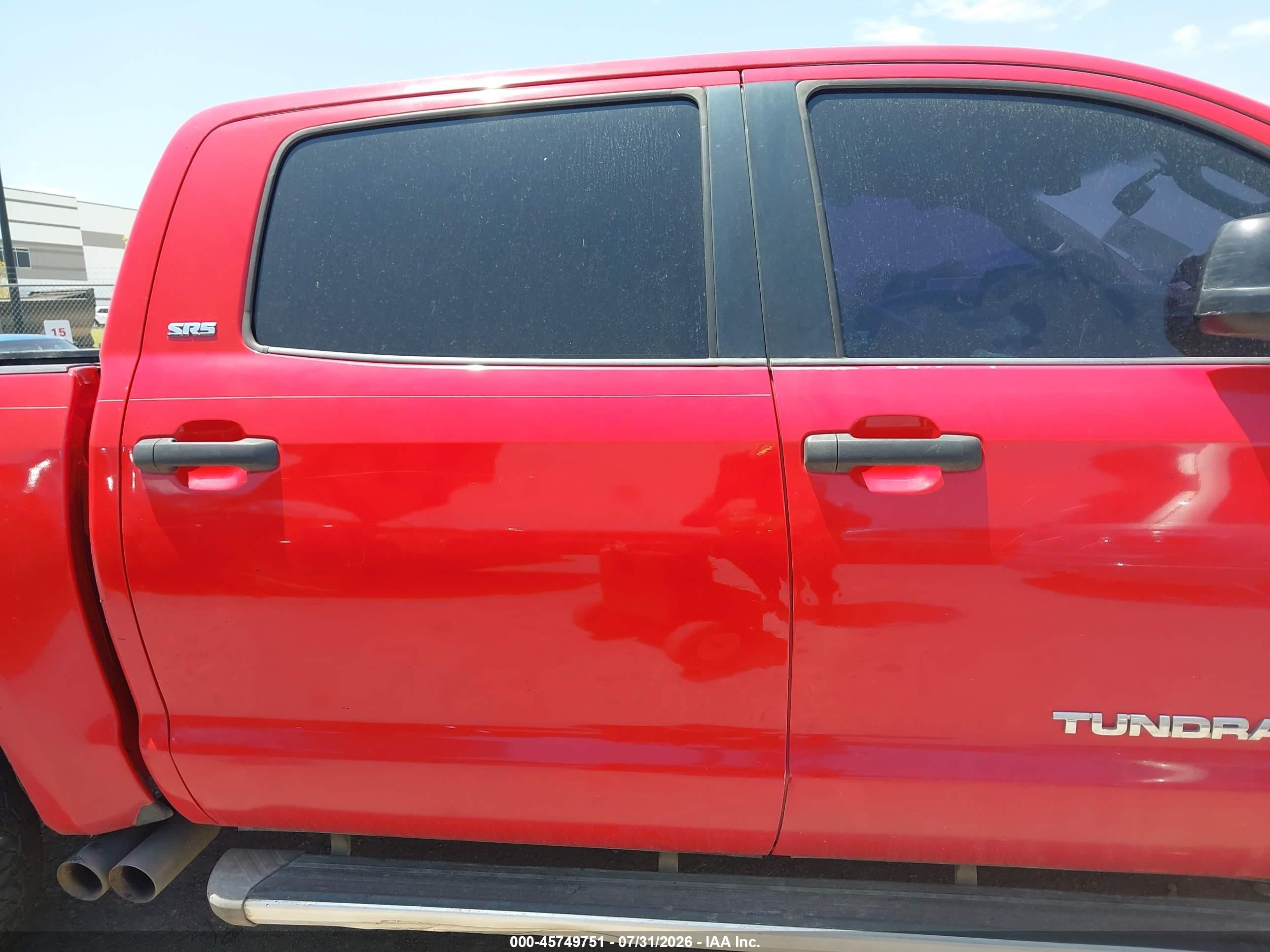 2007 Toyota Tundra Sr5 5.7l V8 Red vin: 5TBEV54127S466679