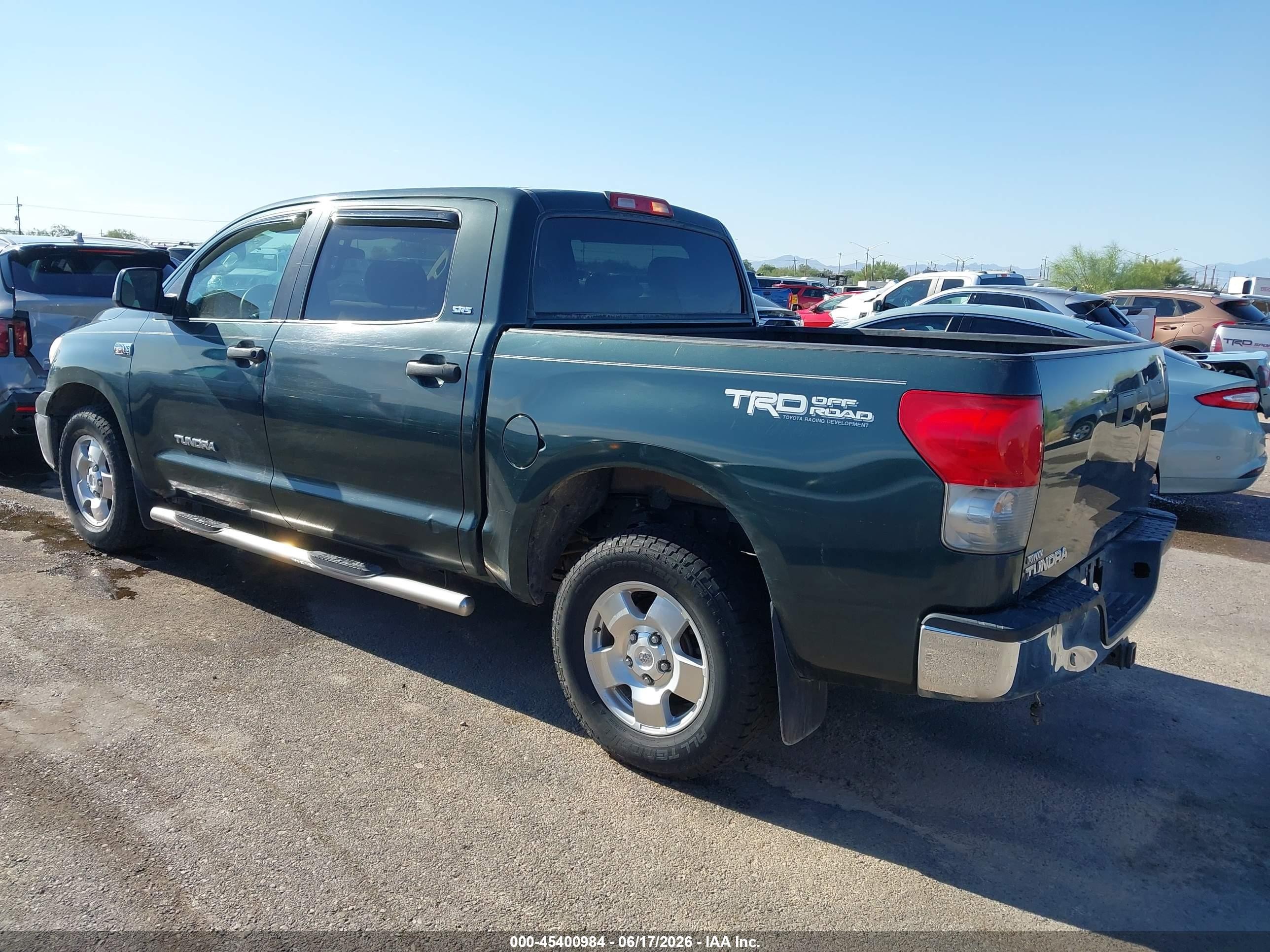 2007 Toyota Tundra Sr5 5.7l V8 Green vin: 5TBEV54137S468893