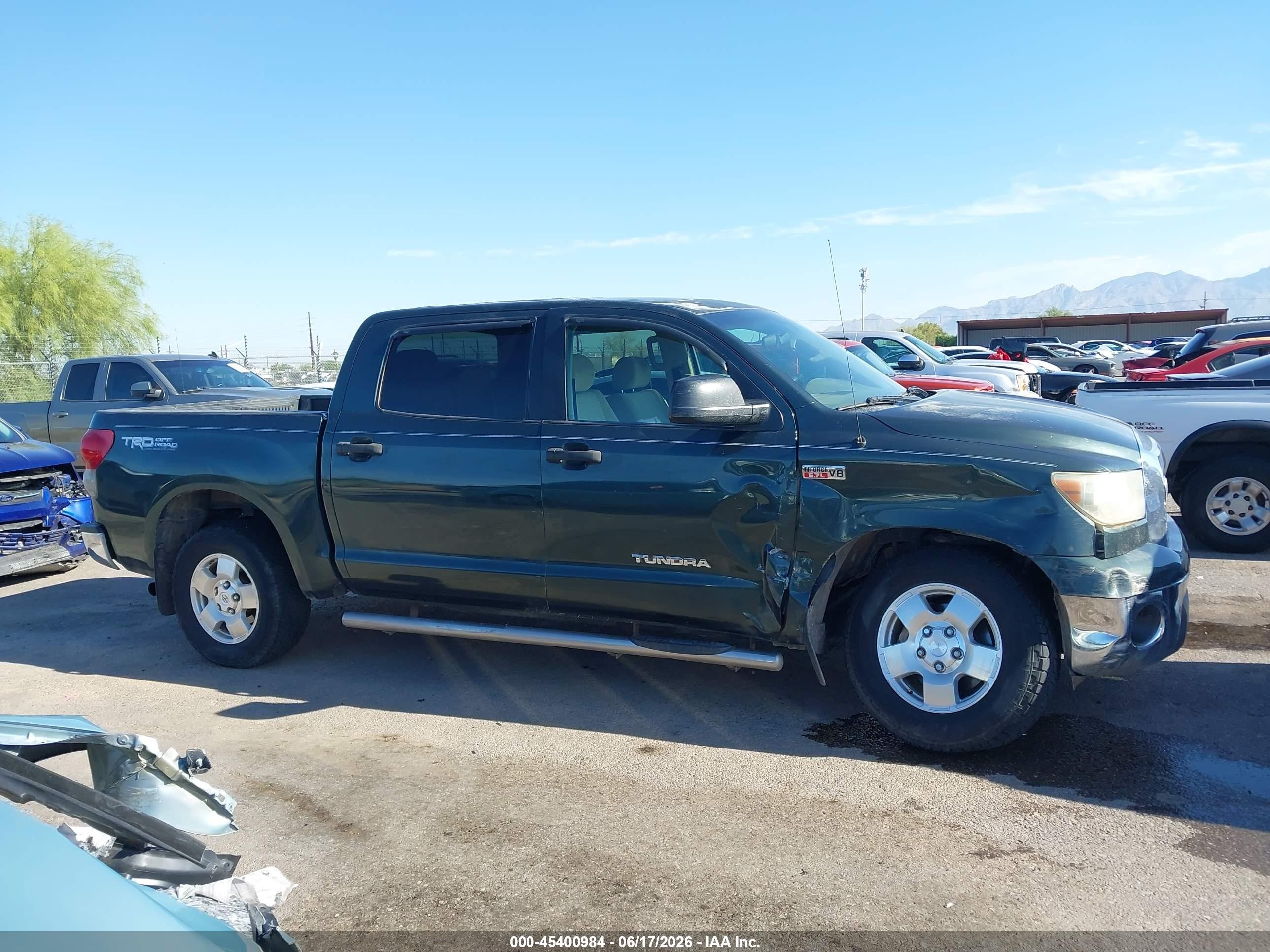 2007 Toyota Tundra Sr5 5.7l V8 Green vin: 5TBEV54137S468893