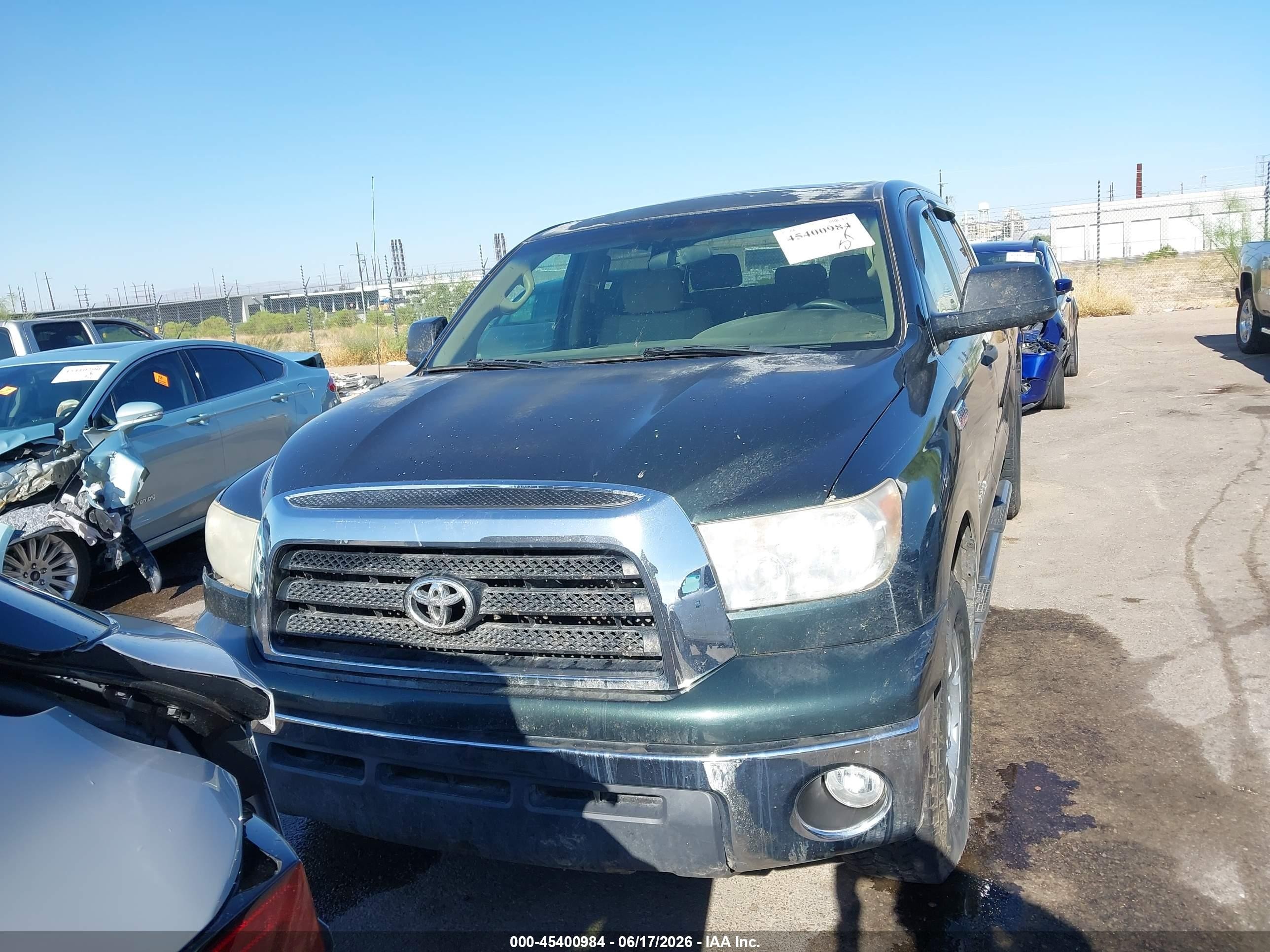 2007 Toyota Tundra Sr5 5.7l V8 Green vin: 5TBEV54137S468893