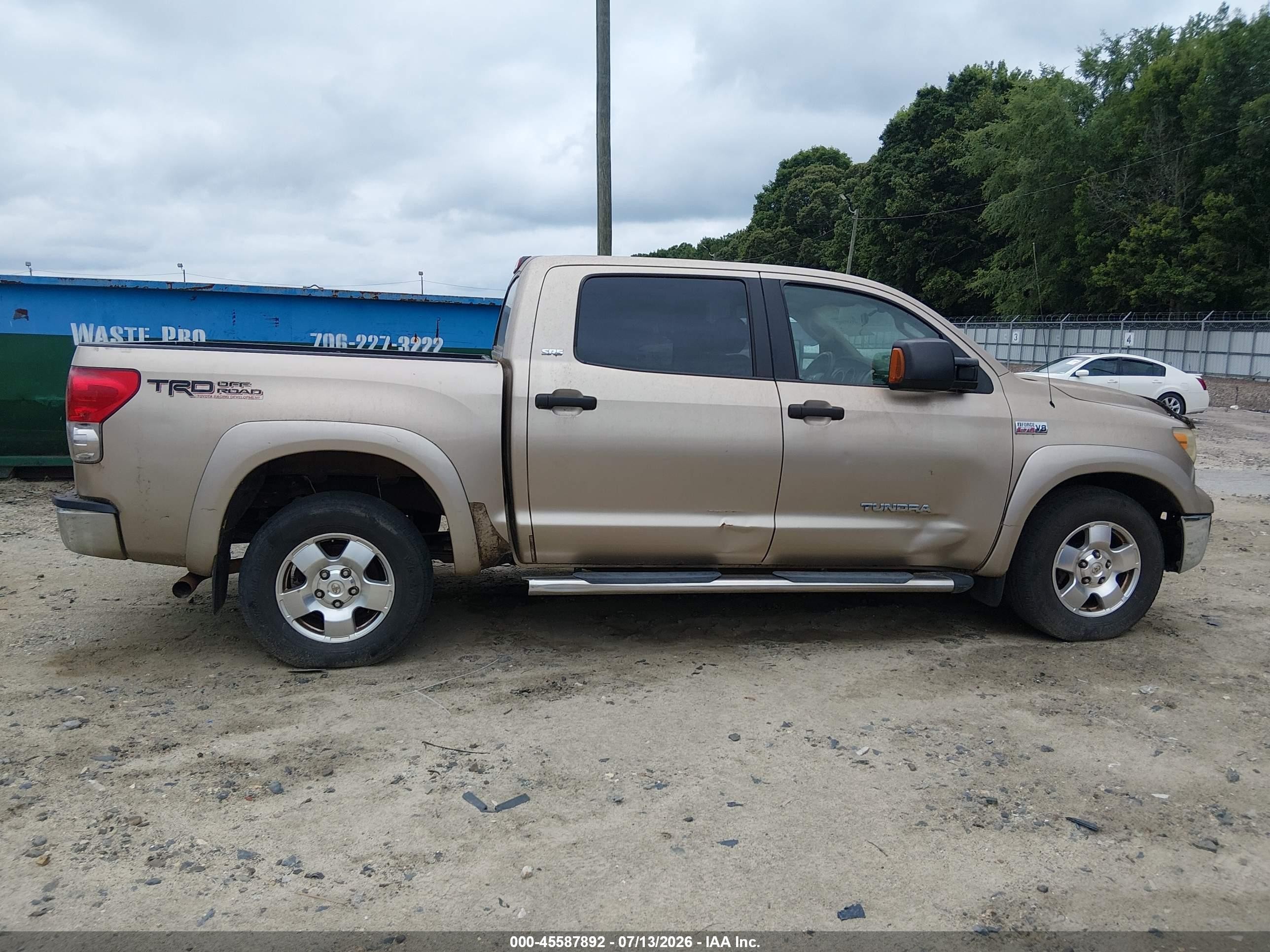 2007 Toyota Tundra Sr5 5.7l V8 Gold vin: 5TBEV54177S461574