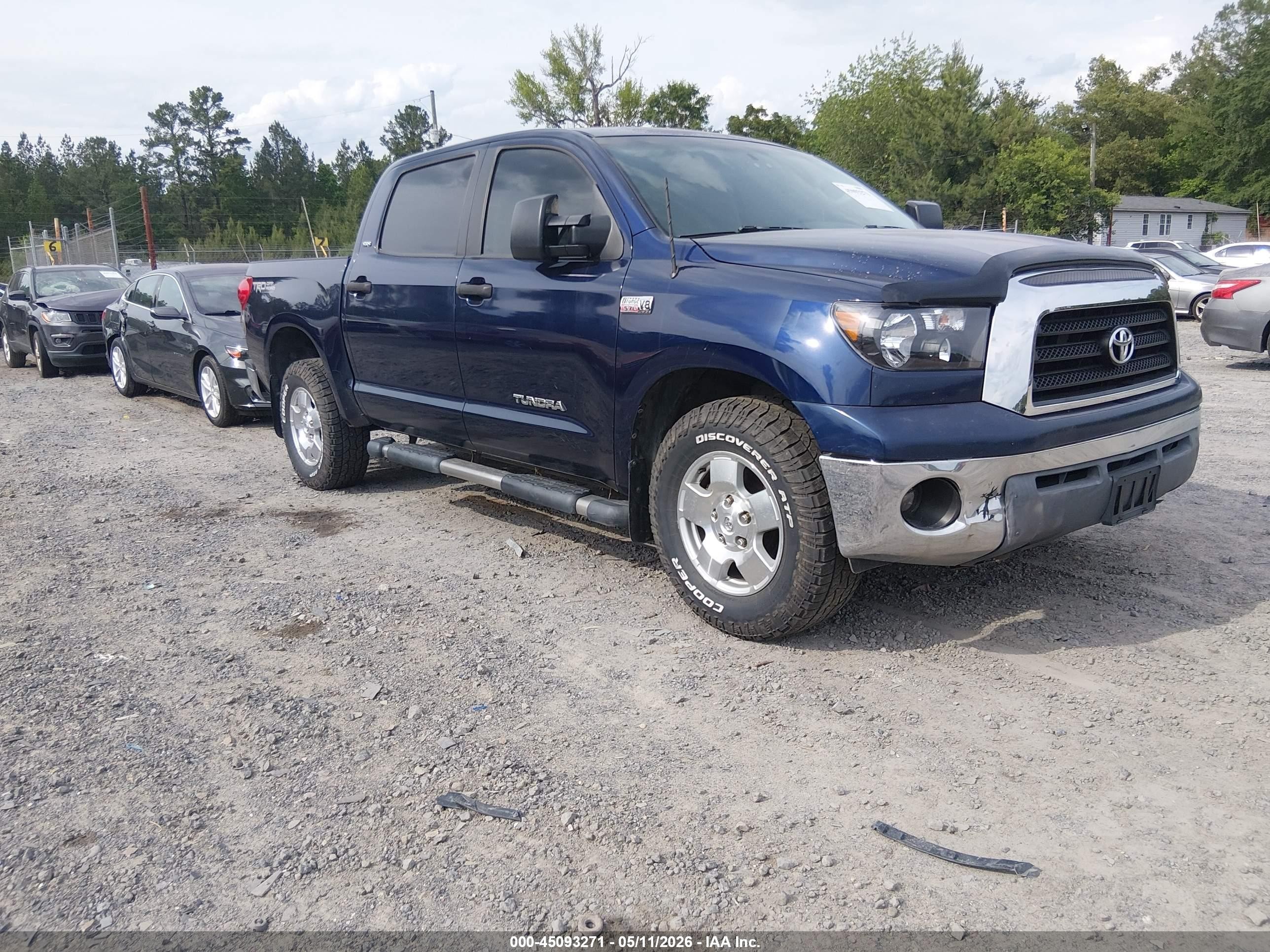 2008 Toyota Tundra Sr5 5.7l V8 Dark Blue vin: 5TBEV54178S478313