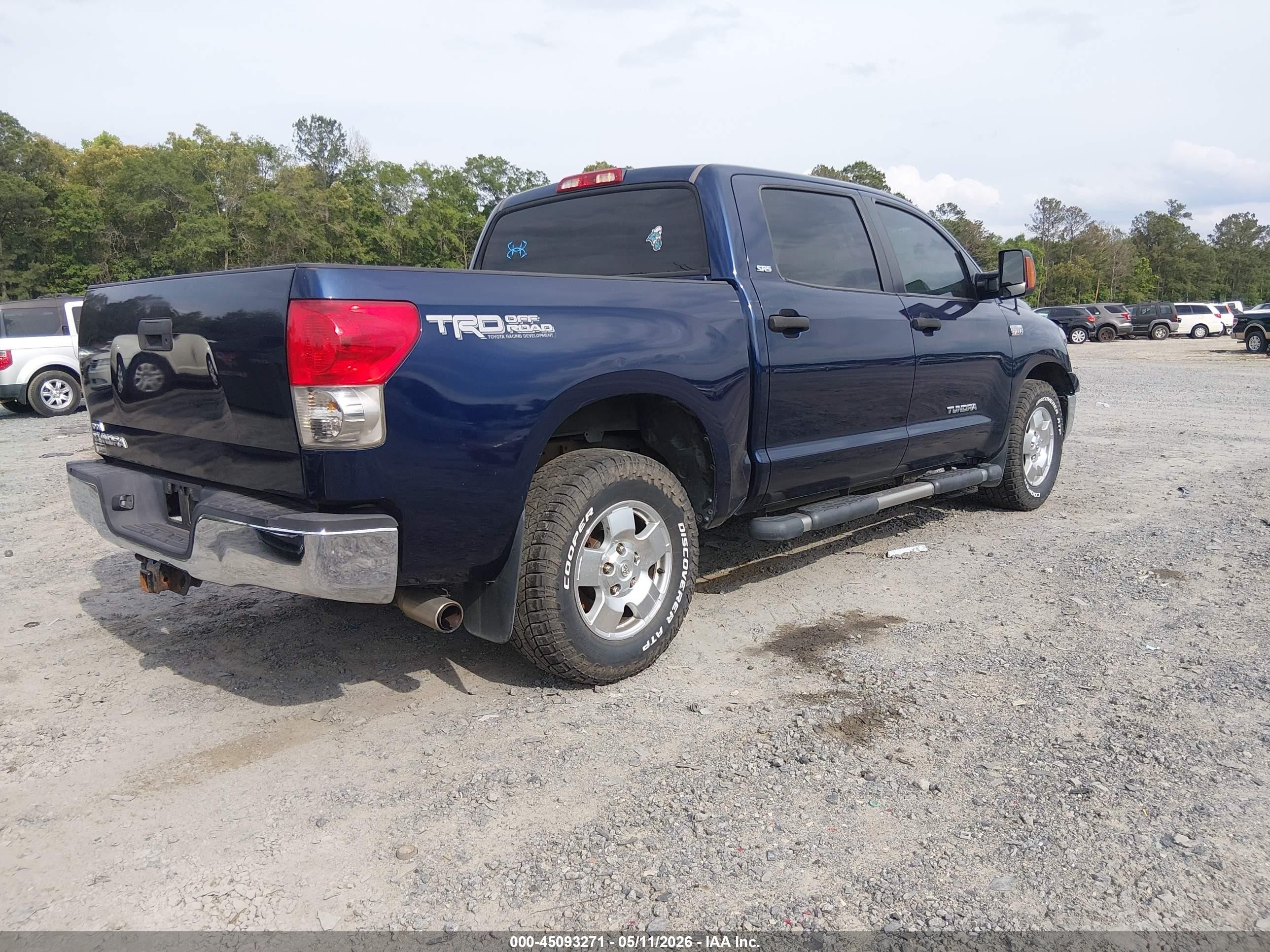 2008 Toyota Tundra Sr5 5.7l V8 Dark Blue vin: 5TBEV54178S478313