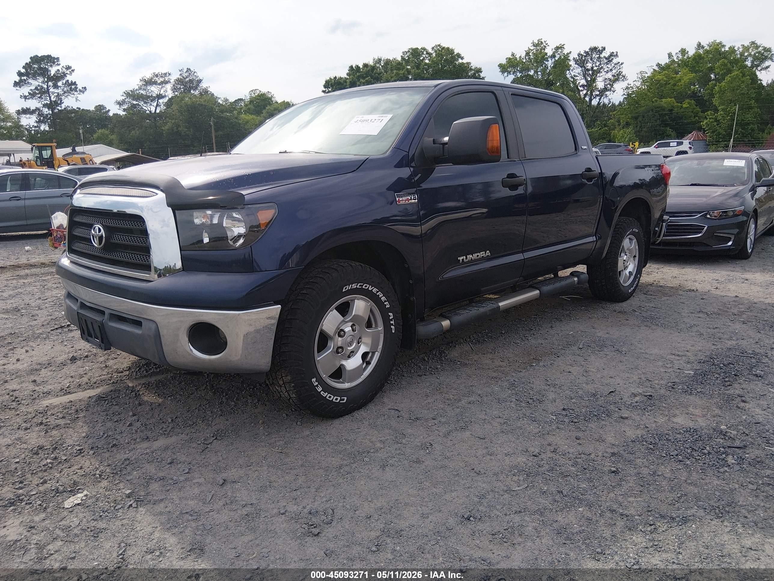 2008 Toyota Tundra Sr5 5.7l V8 Dark Blue vin: 5TBEV54178S478313