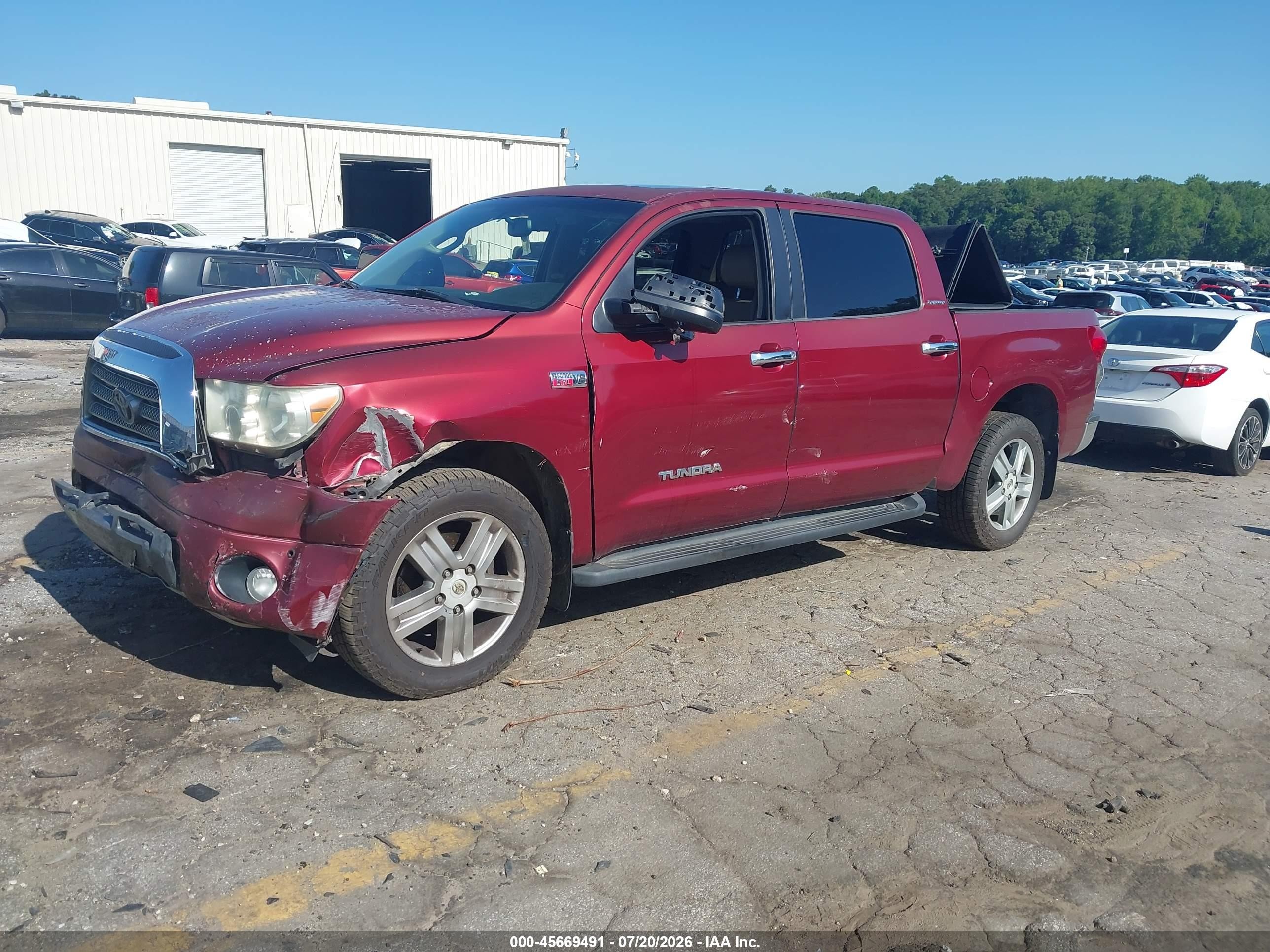 2007 Toyota Tundra Limited 5.7l V8 Burgundy vin: 5TBEV58117S462455