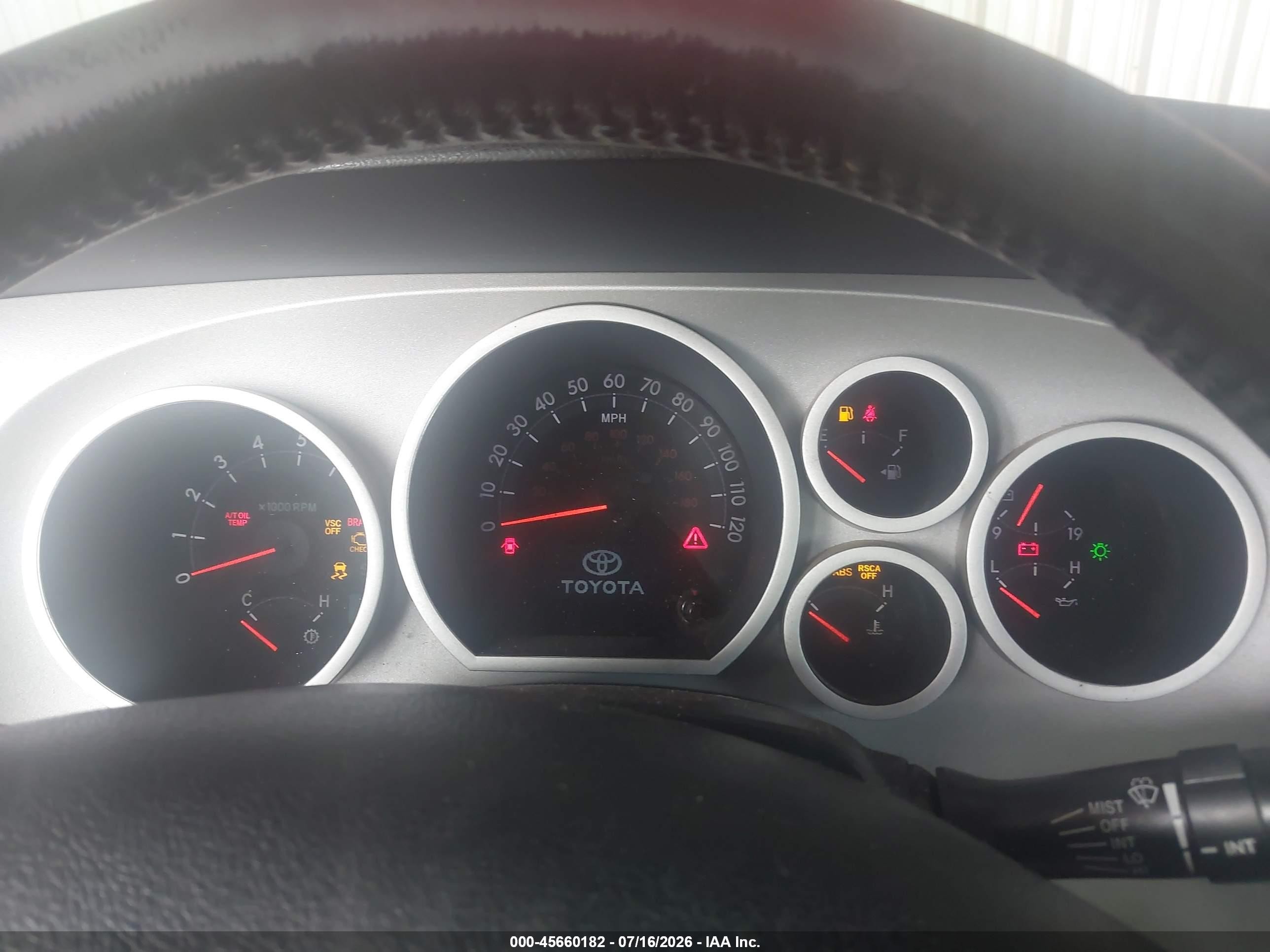 2007 Toyota Tundra Limited 5.7l V8 Red vin: 5TBEV58137S462702