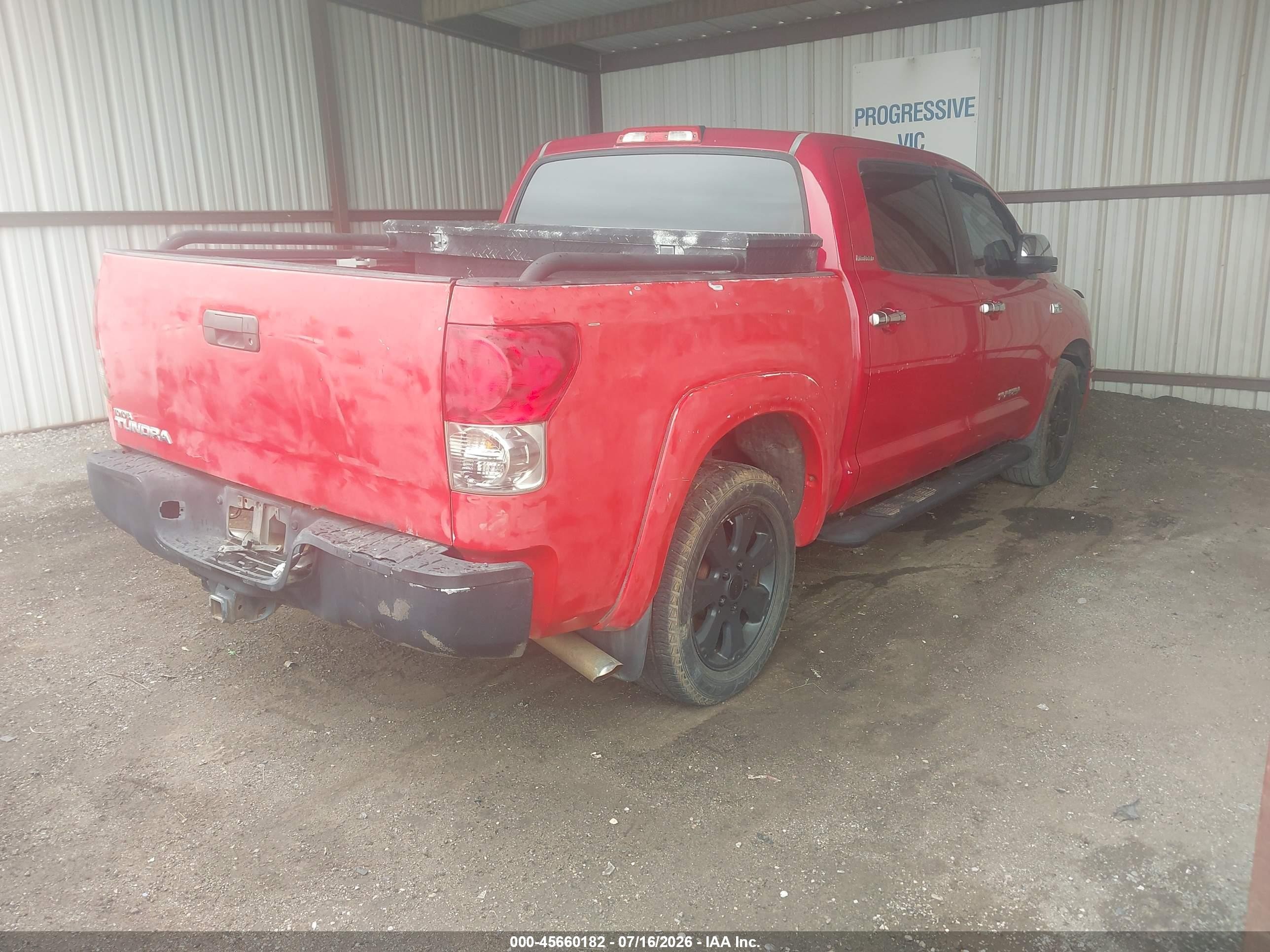 2007 Toyota Tundra Limited 5.7l V8 Red vin: 5TBEV58137S462702