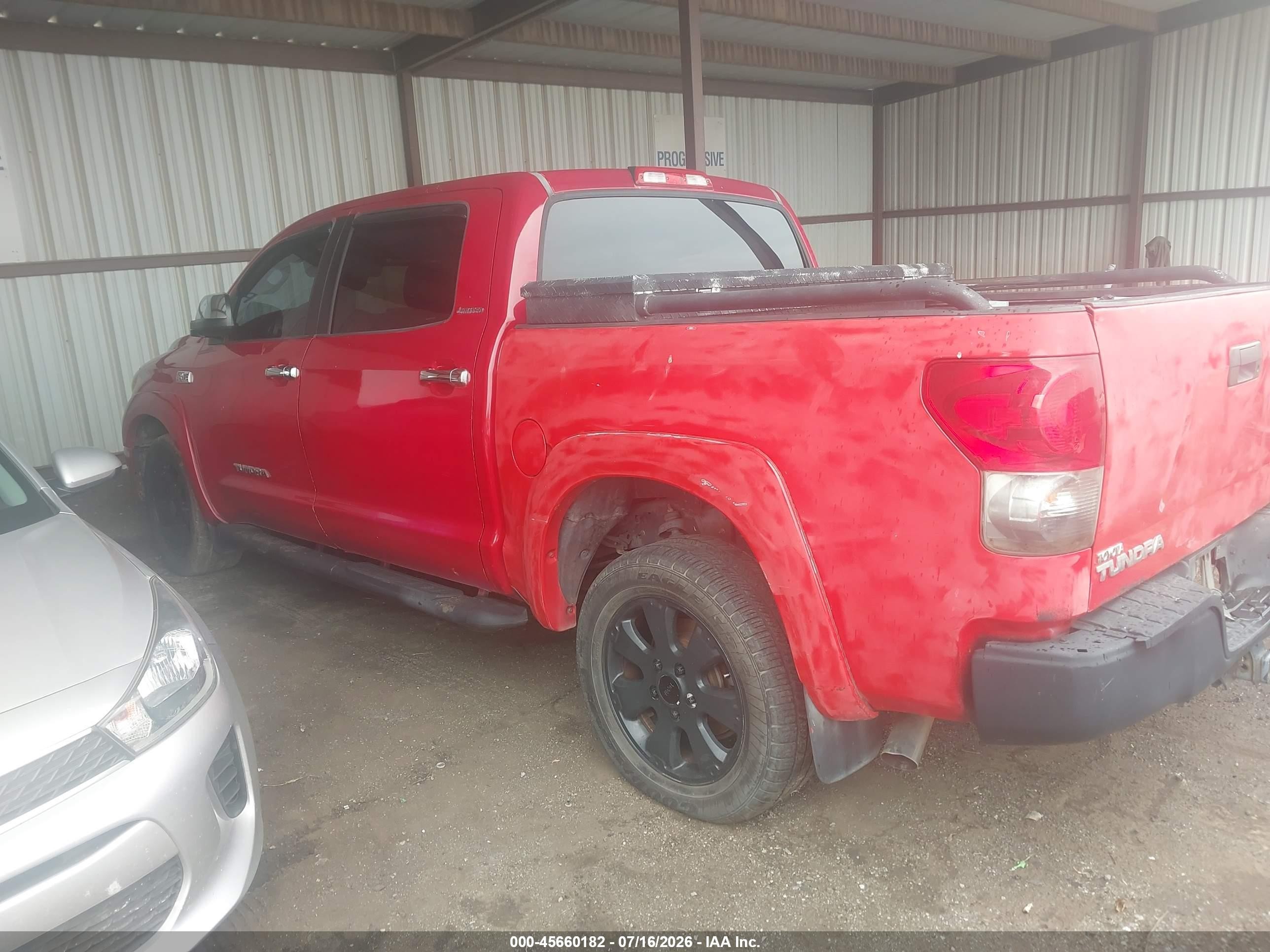 2007 Toyota Tundra Limited 5.7l V8 Red vin: 5TBEV58137S462702