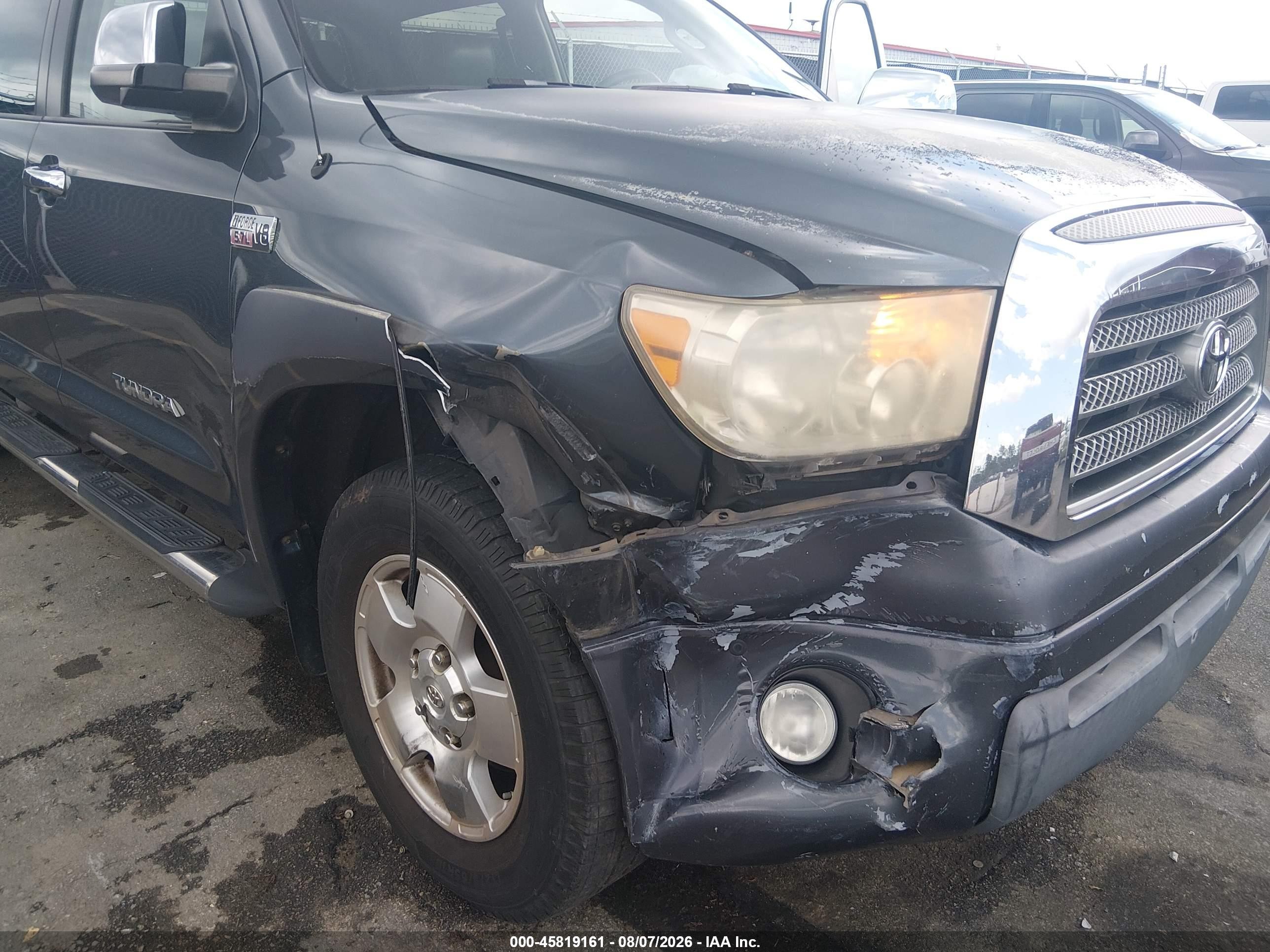 2008 Toyota Tundra Limited 5.7l V8 Серый vin: 5TBEV58158S481558