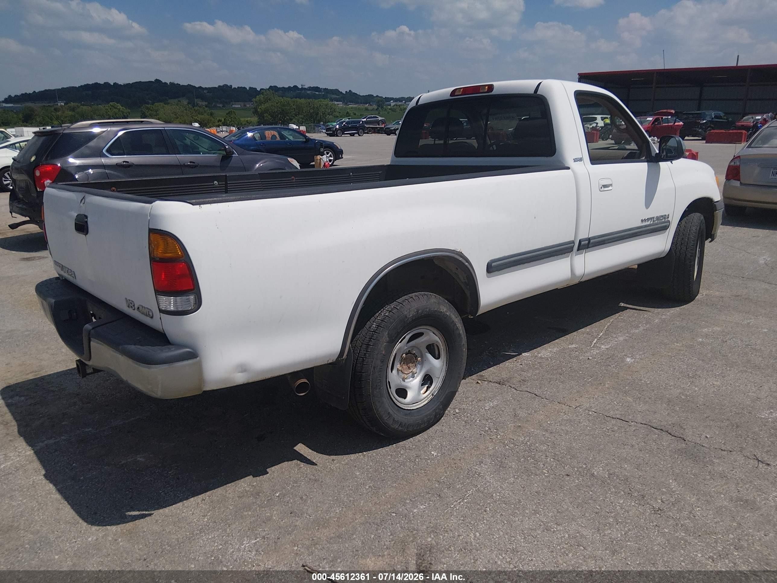 2000 Toyota Tundra Sr5 V8 White vin: 5TBKT441XYS040260
