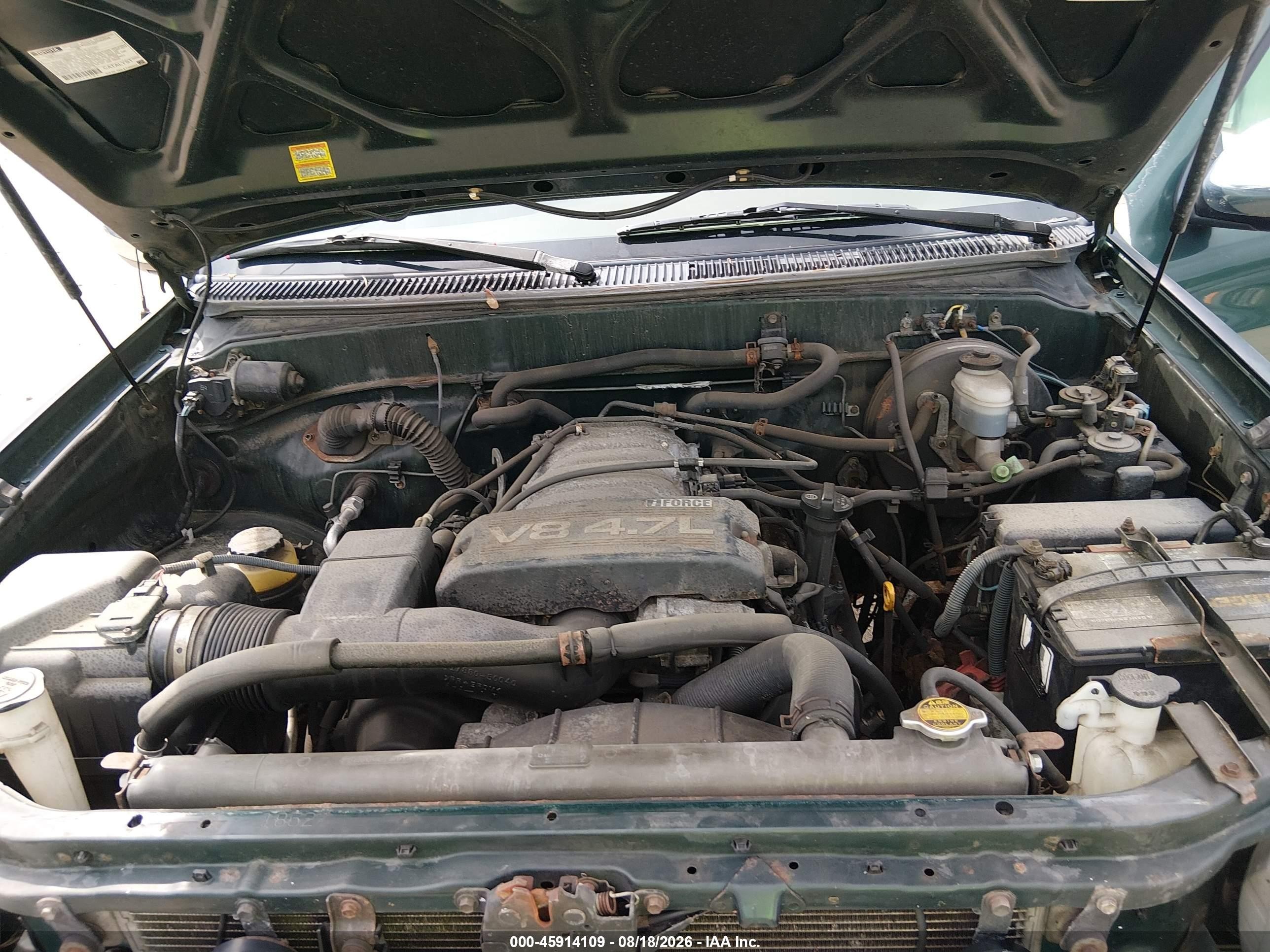 2001 Toyota Tundra Sr5 V8 Green vin: 5TBRT34101S134503