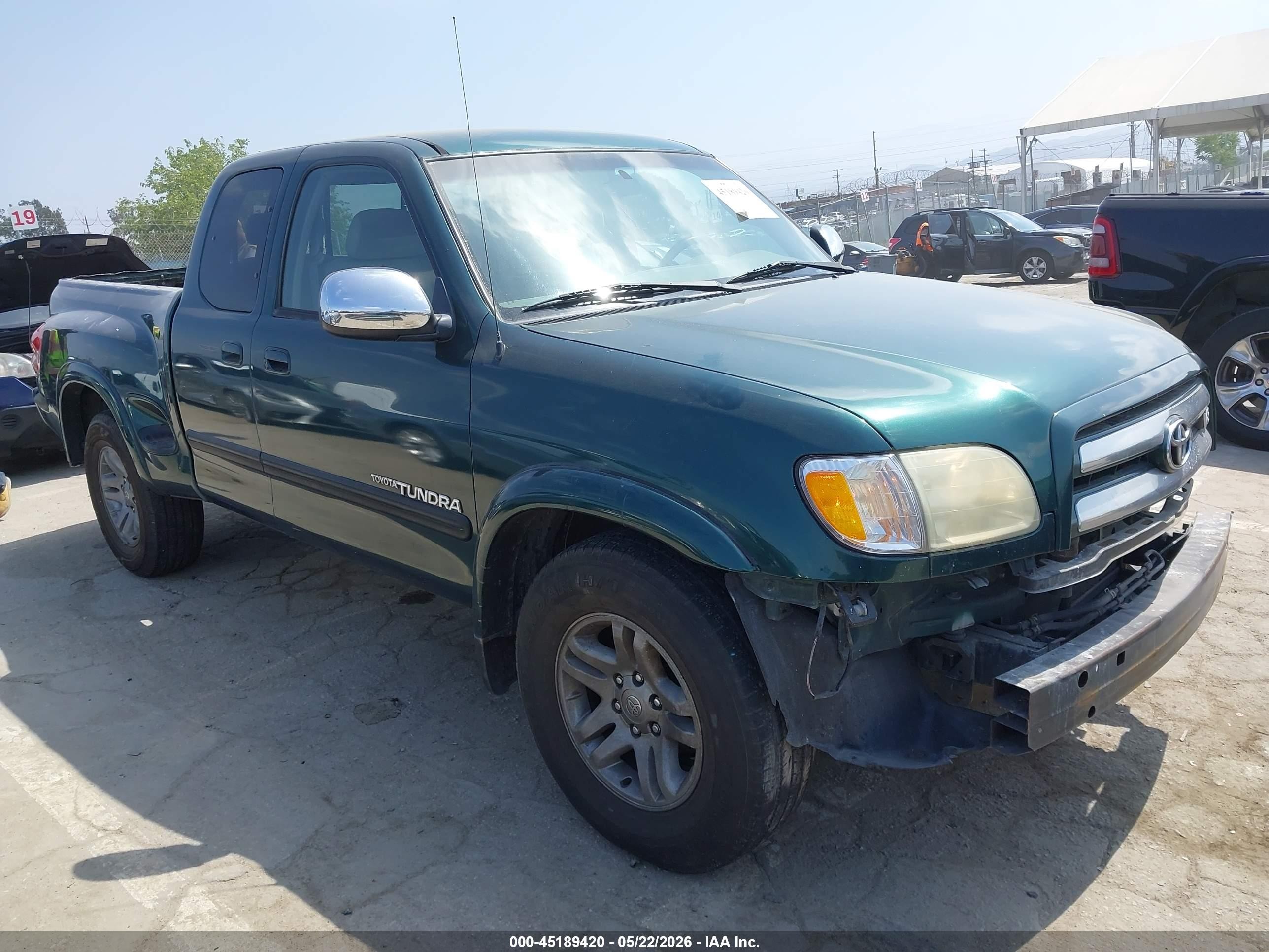 2003 Toyota Tundra Sr5 V8 Green vin: 5TBRT34103S438594