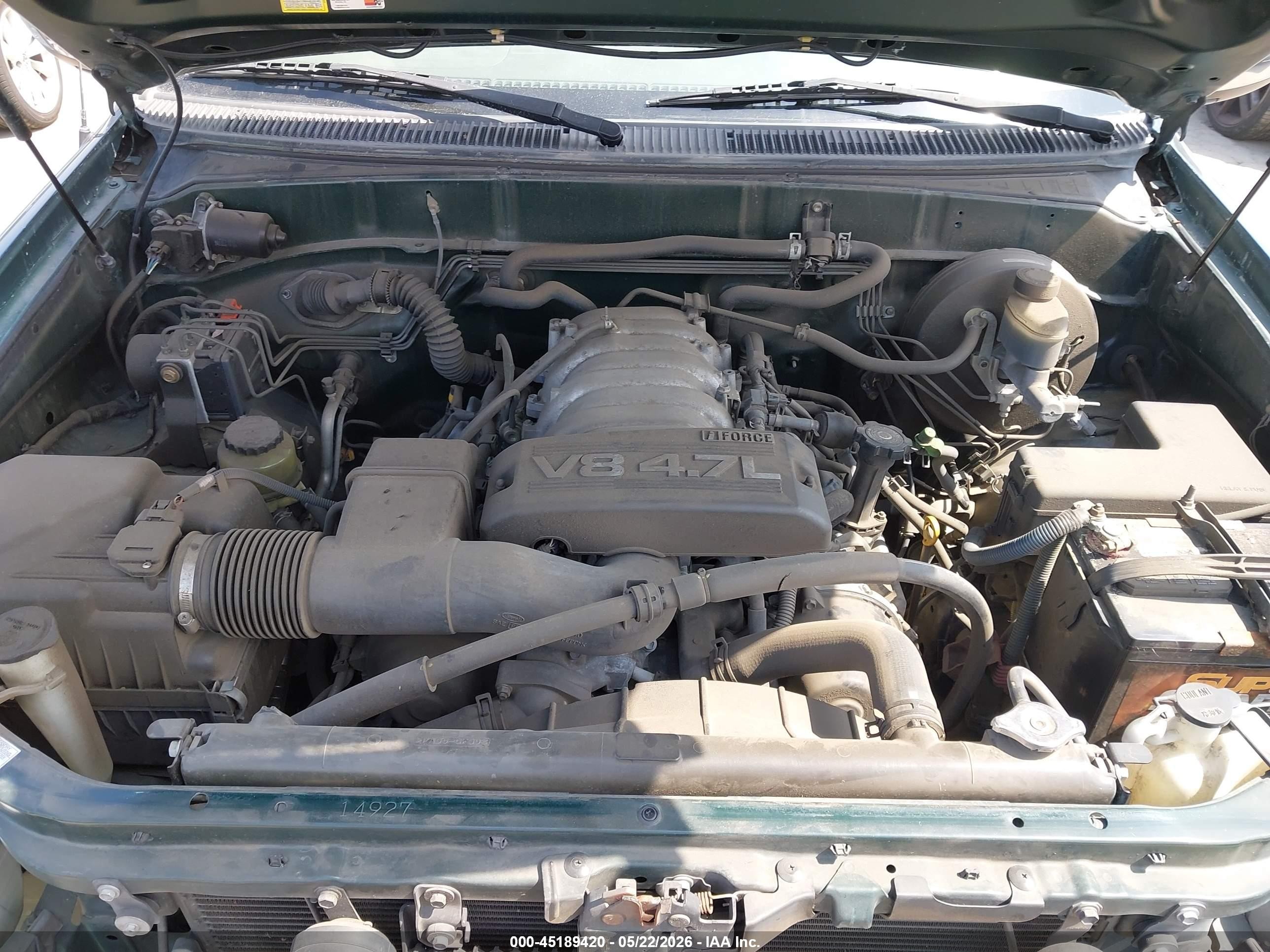 2003 Toyota Tundra Sr5 V8 Green vin: 5TBRT34103S438594