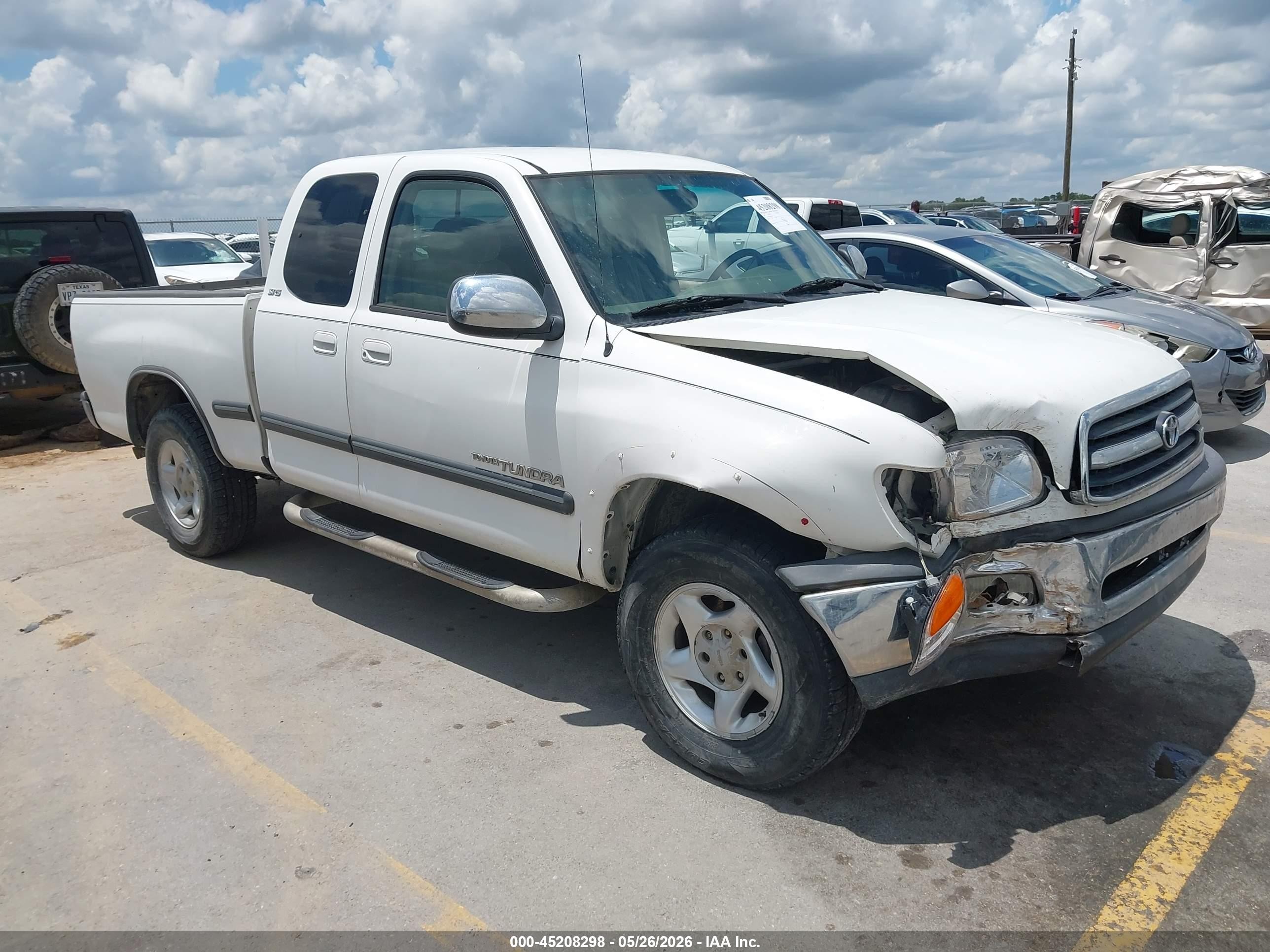 2002 Toyota Tundra Sr5 V8 White vin: 5TBRT34122S236712