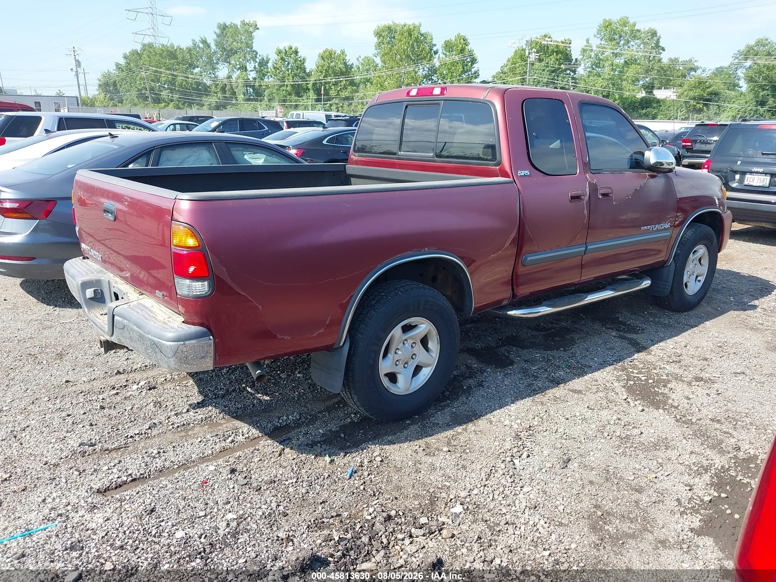 2003 Toyota Tundra Sr5 V8 Burgundy vin: 5TBRT34143S433902