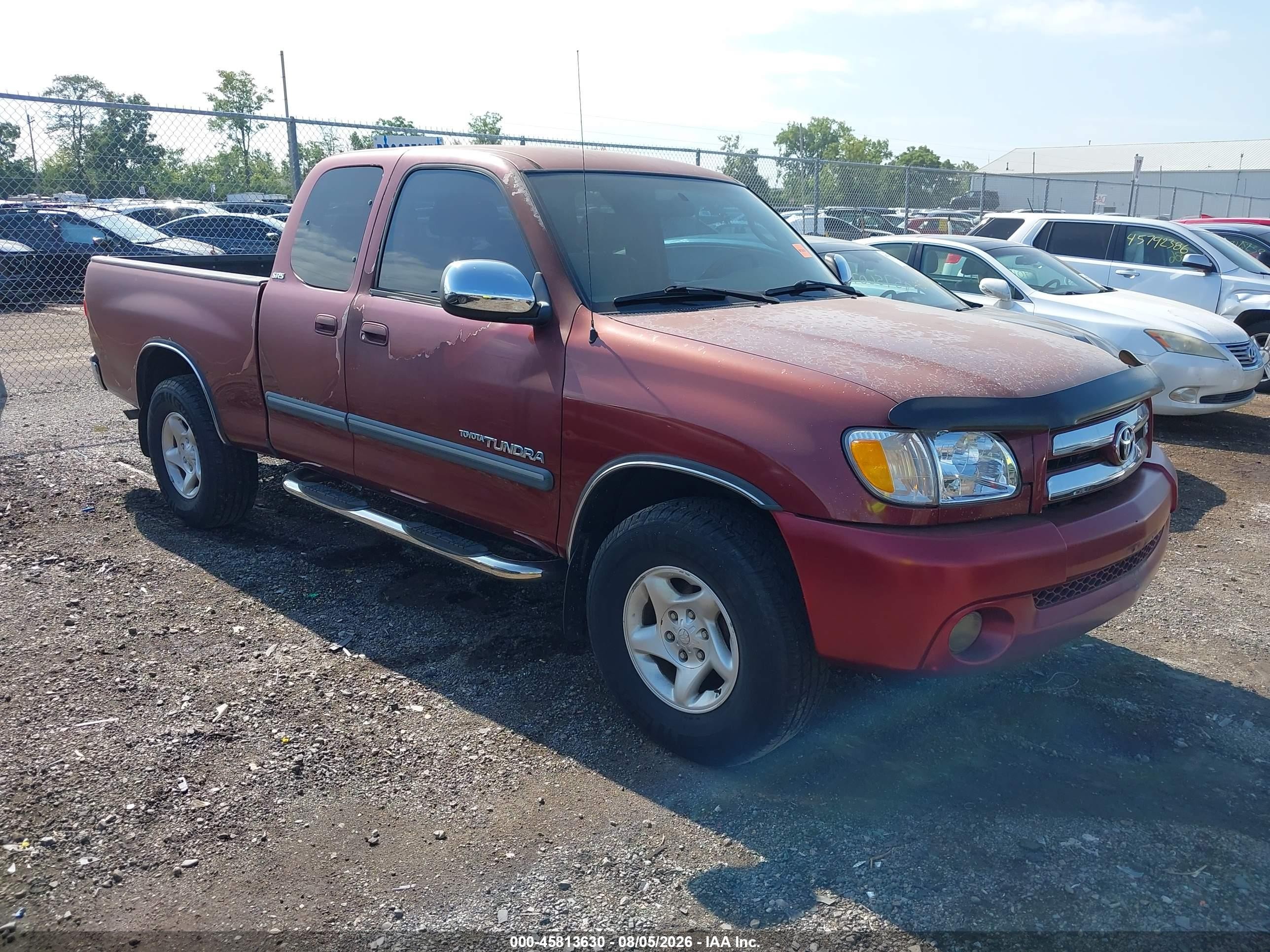 2003 Toyota Tundra Sr5 V8 Burgundy vin: 5TBRT34143S433902