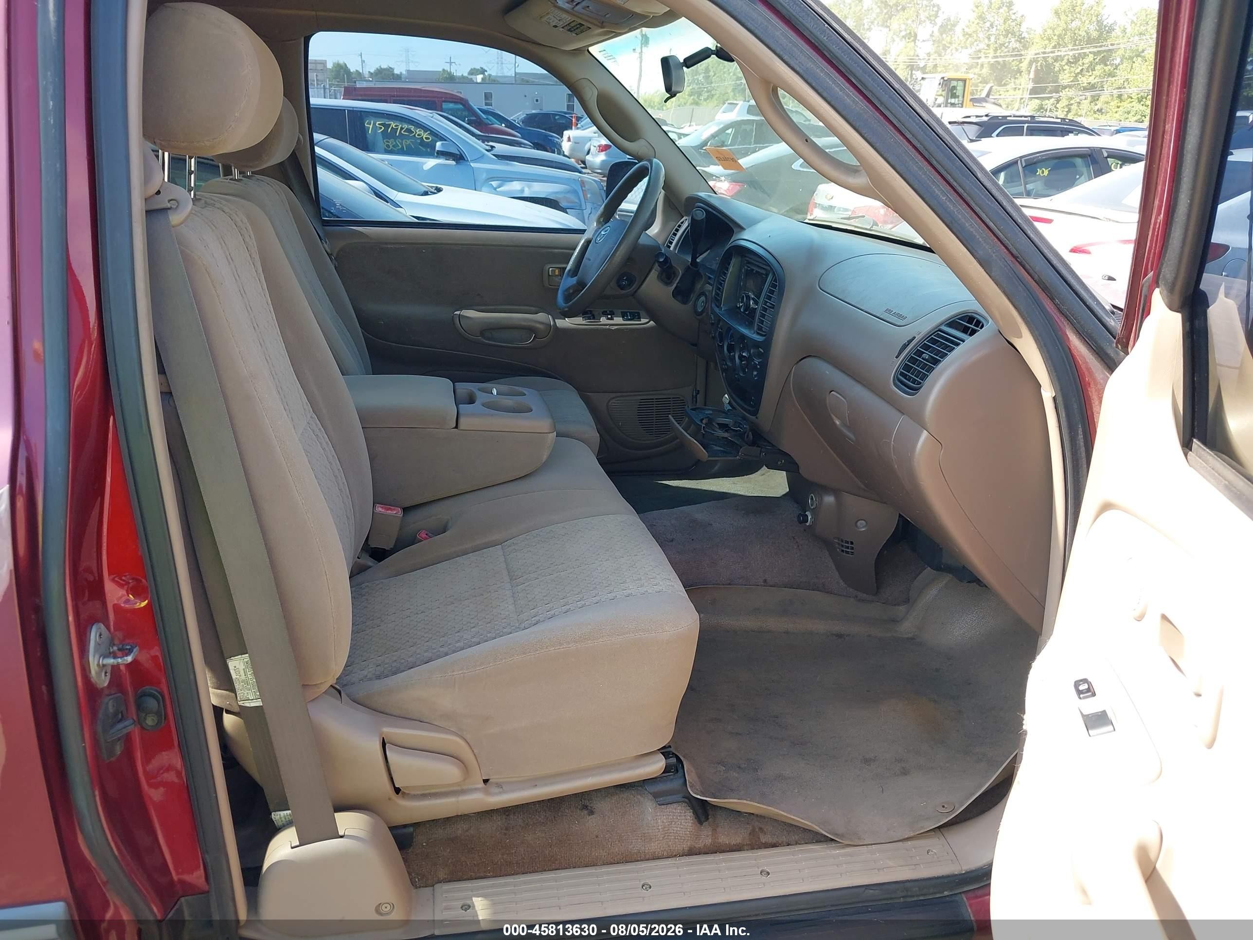 2003 Toyota Tundra Sr5 V8 Burgundy vin: 5TBRT34143S433902