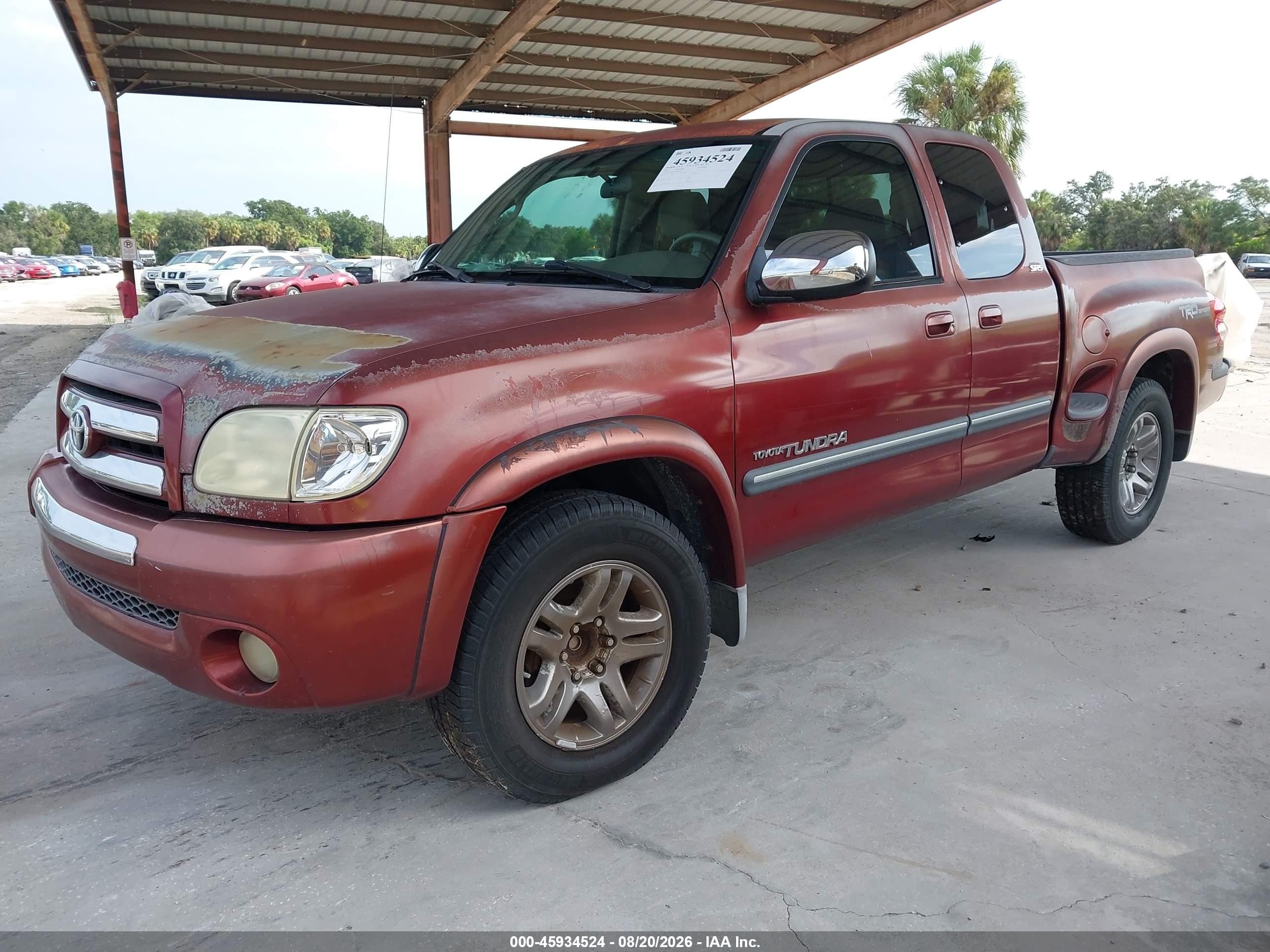 2005 Toyota Tundra Sr5 V8 Maroon vin: 5TBRT34145S459855