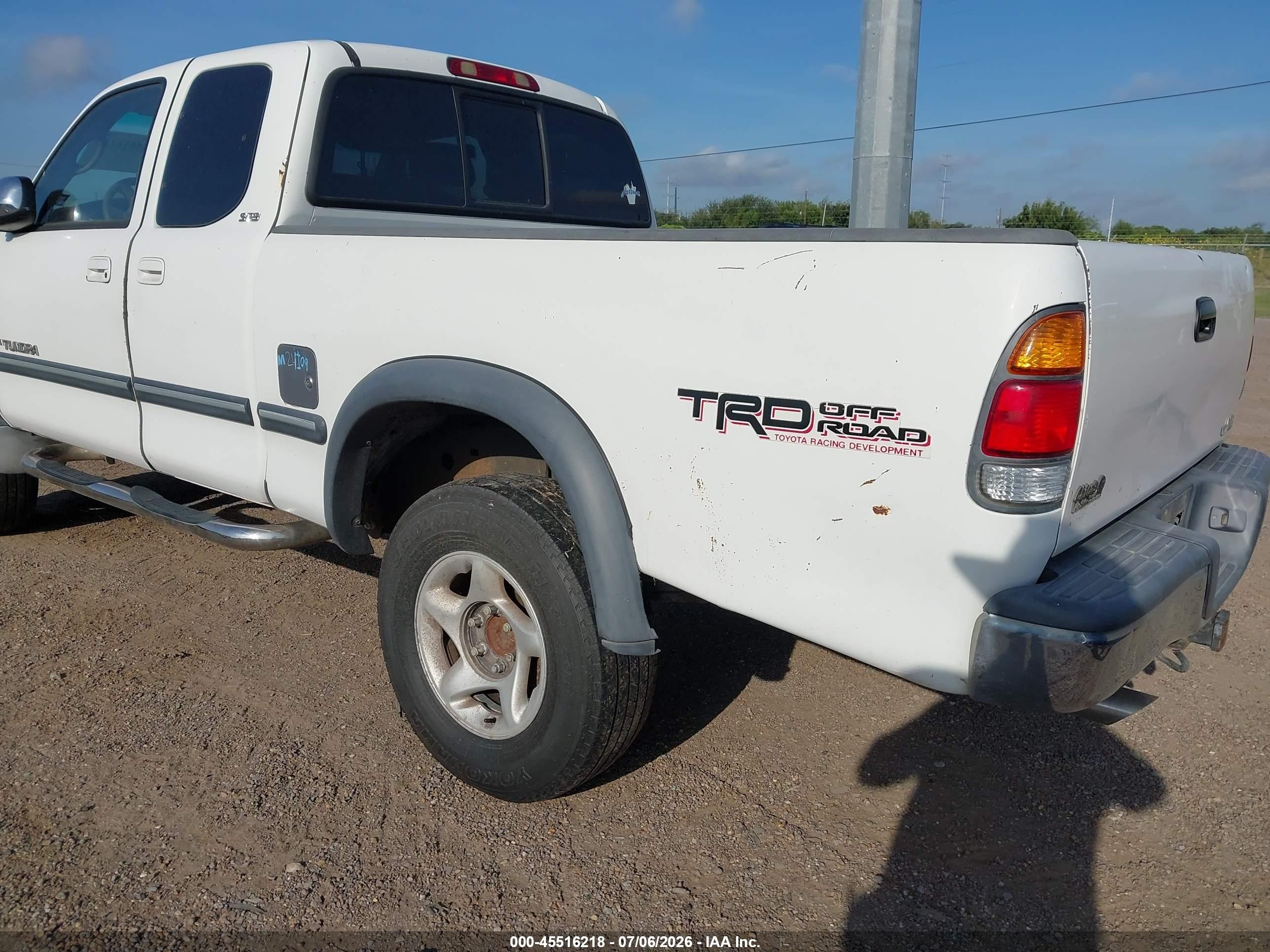 2002 Toyota Tundra Access Cab/access Cab Sr5 White vin: 5TBRT34152S285659