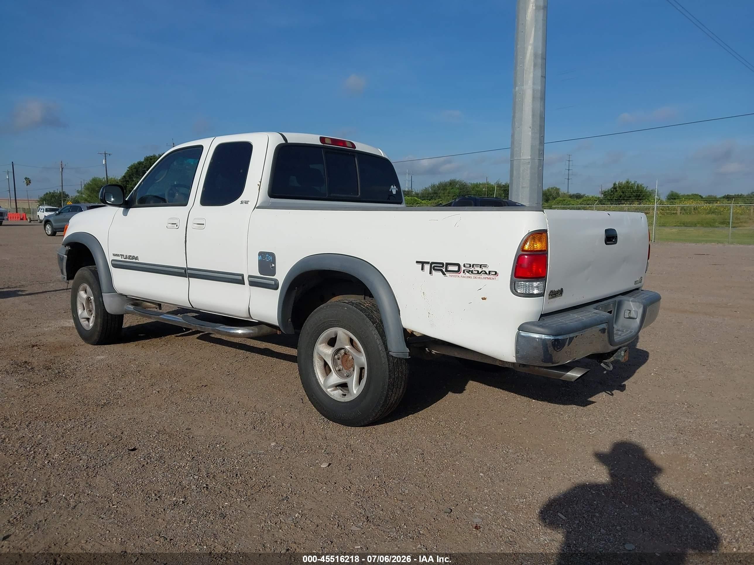 2002 Toyota Tundra Access Cab/access Cab Sr5 White vin: 5TBRT34152S285659