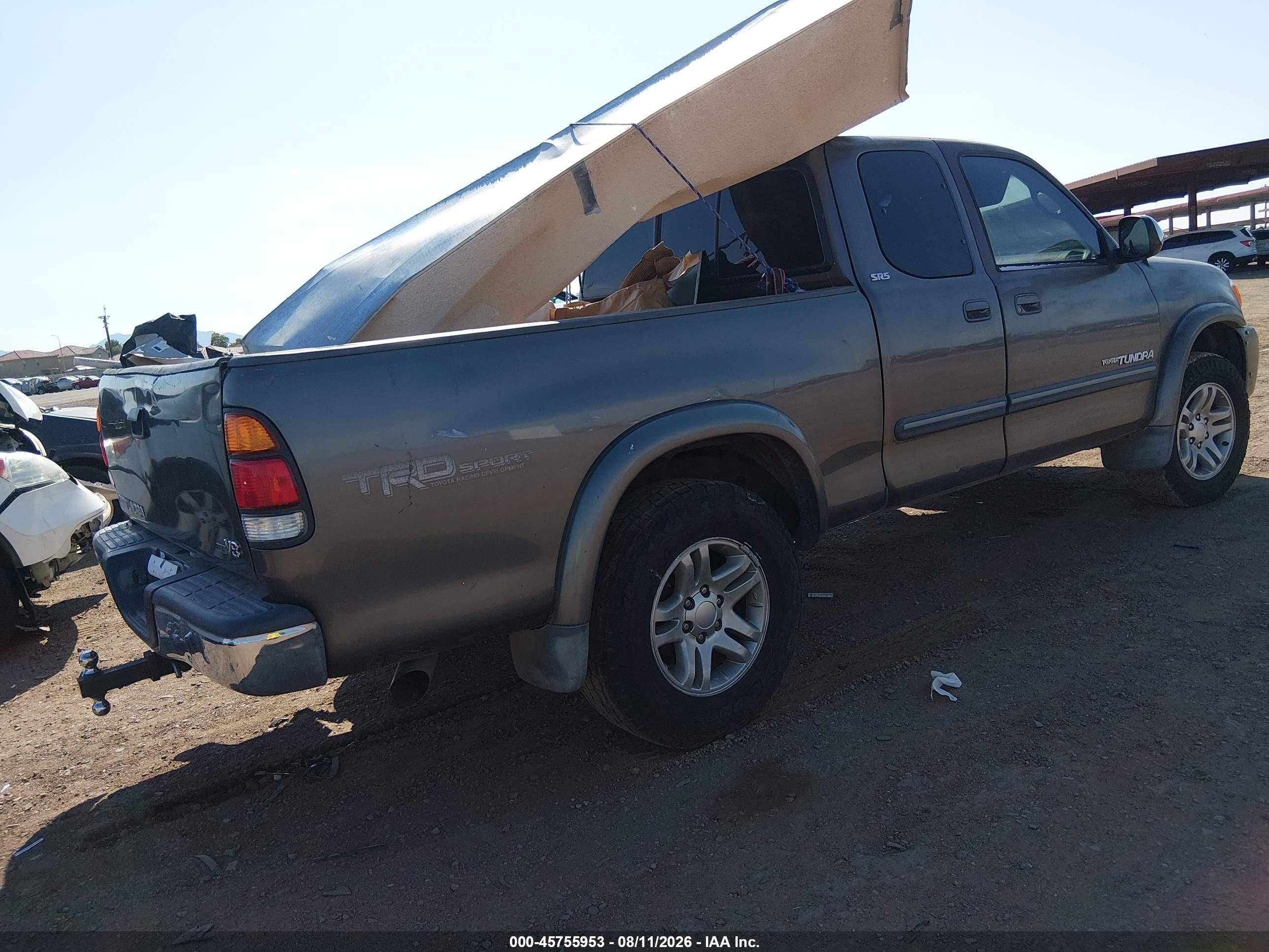 2003 Toyota Tundra Sr5 V8 Gray vin: 5TBRT34173S411232