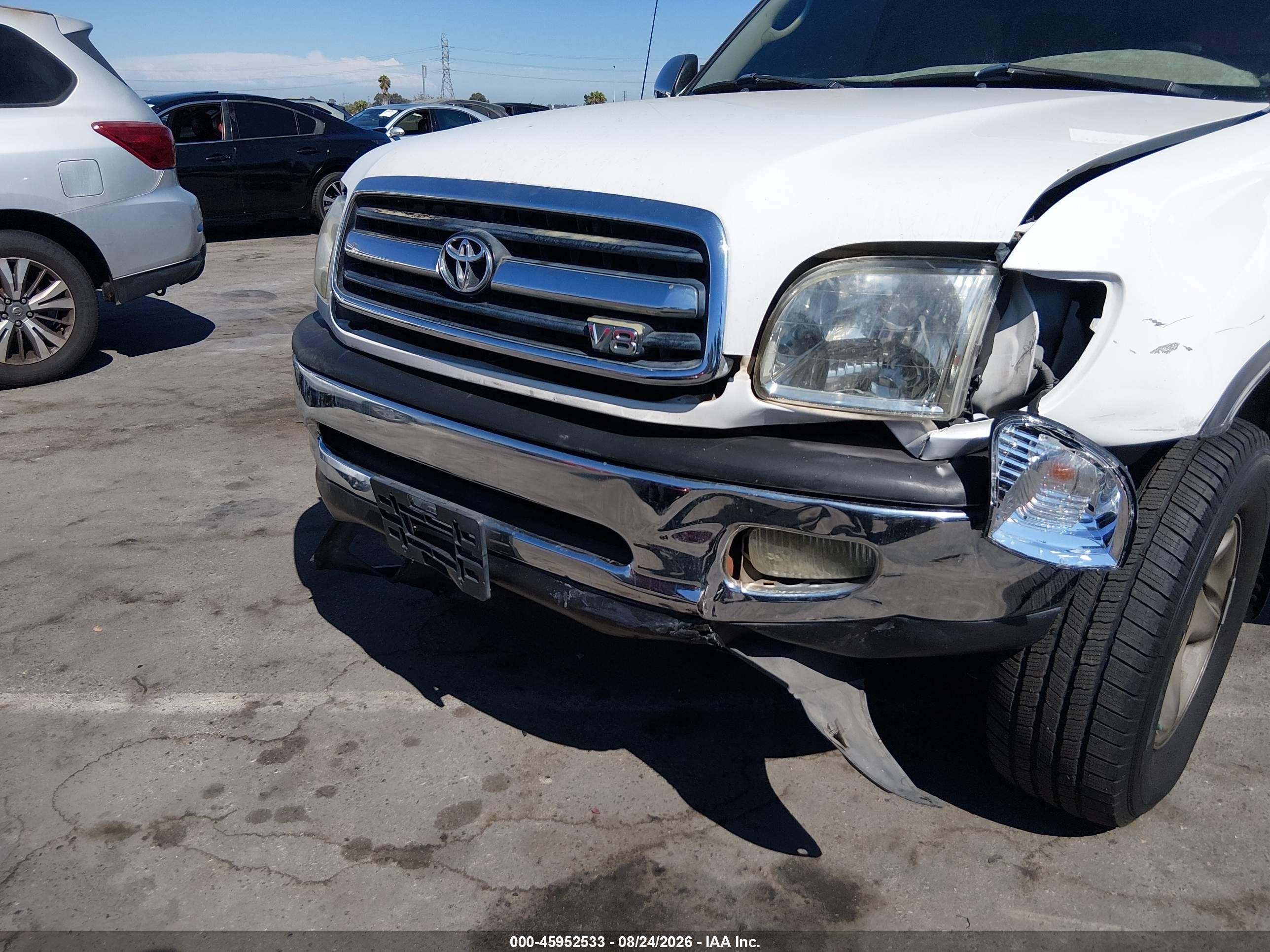2001 Toyota Tundra Sr5 V8 White vin: 5TBRT34181S204247