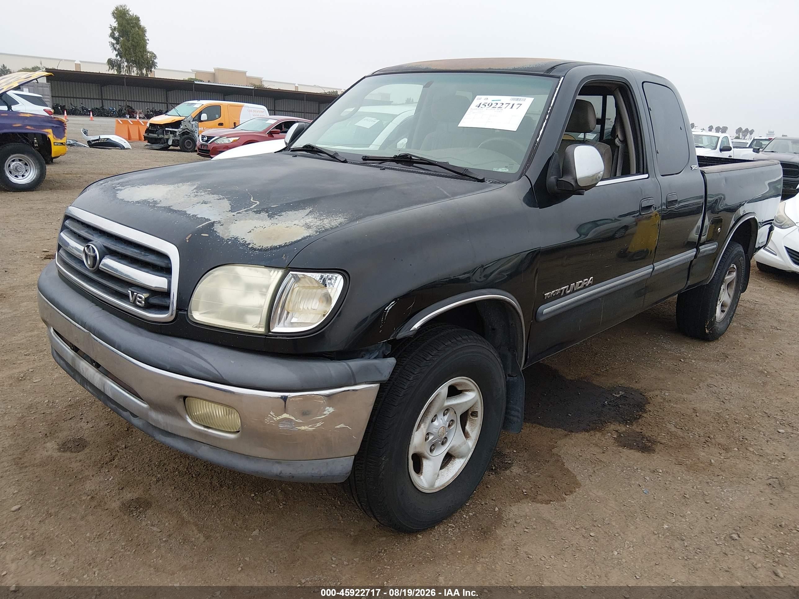 2002 Toyota Tundra Sr5 V8 Black vin: 5TBRT34182S289852