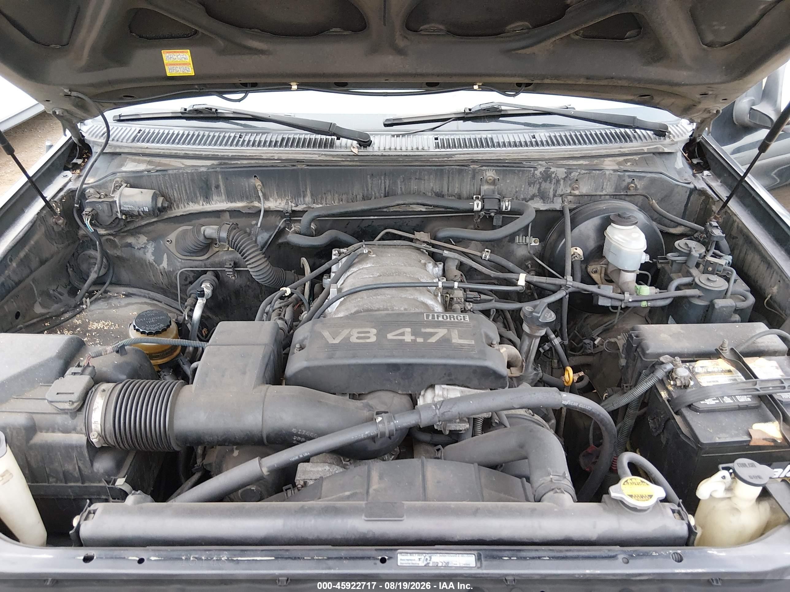 2002 Toyota Tundra Sr5 V8 Black vin: 5TBRT34182S289852