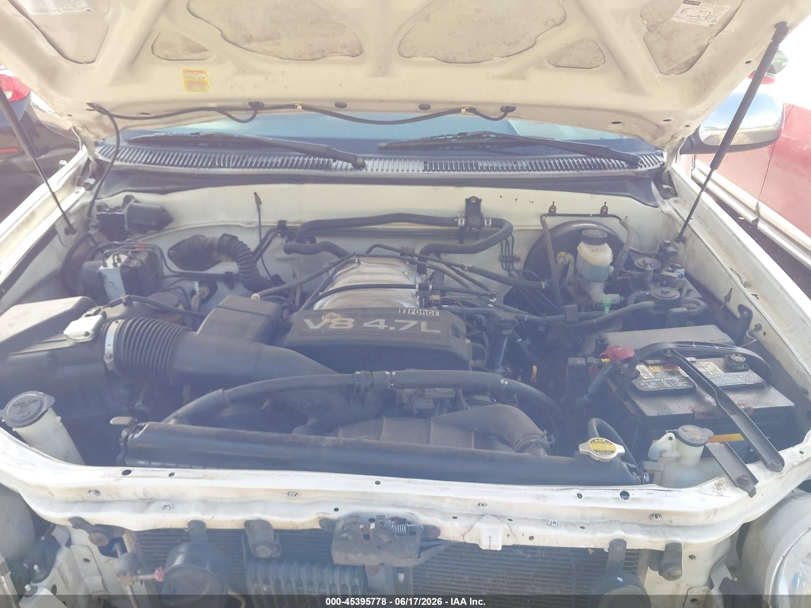 2002 Toyota Tundra Sr5 V8 White vin: 5TBRT34182S326558
