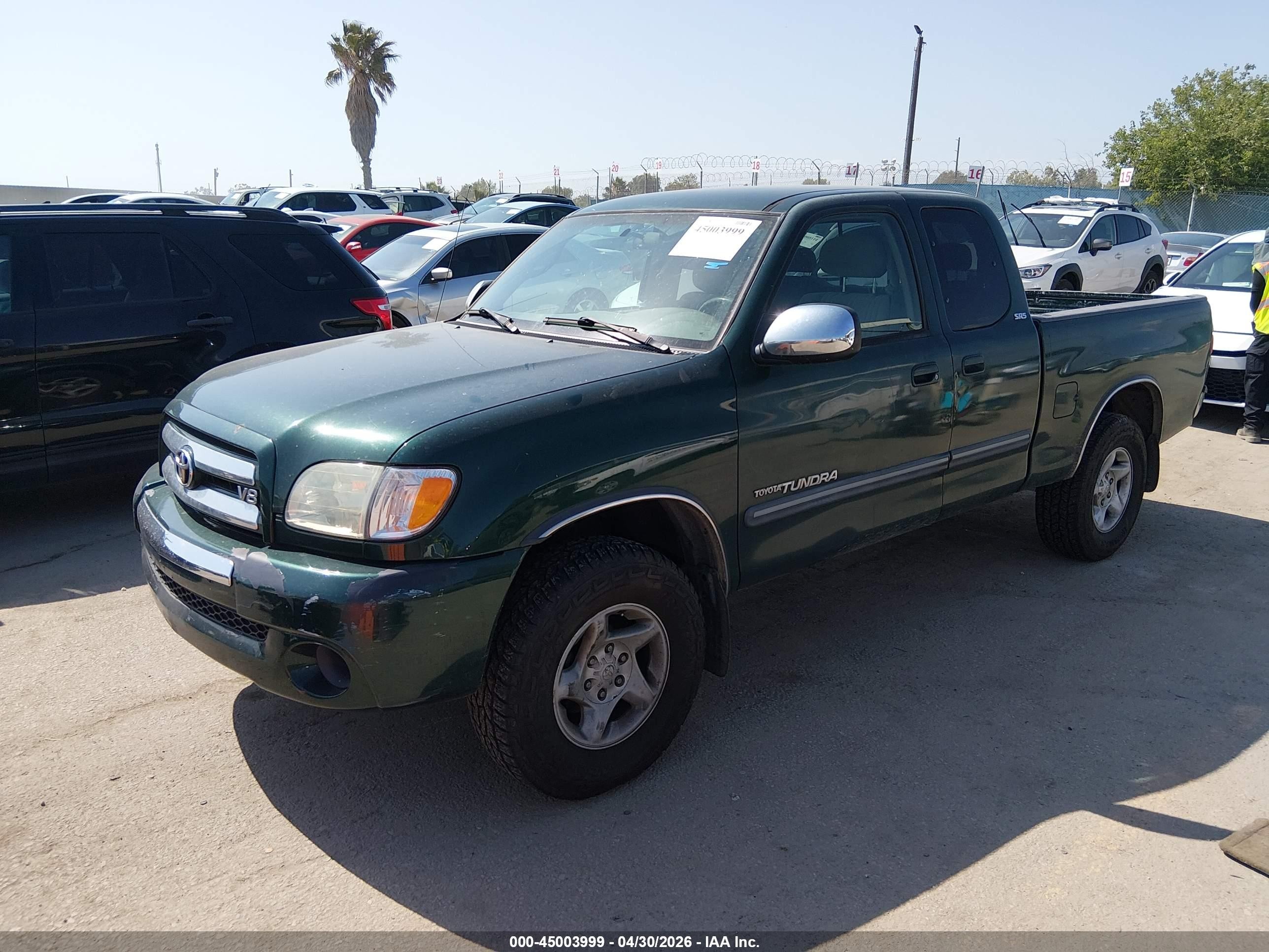 2004 Toyota Tundra Sr5 V8 Green vin: 5TBRT34184S455189