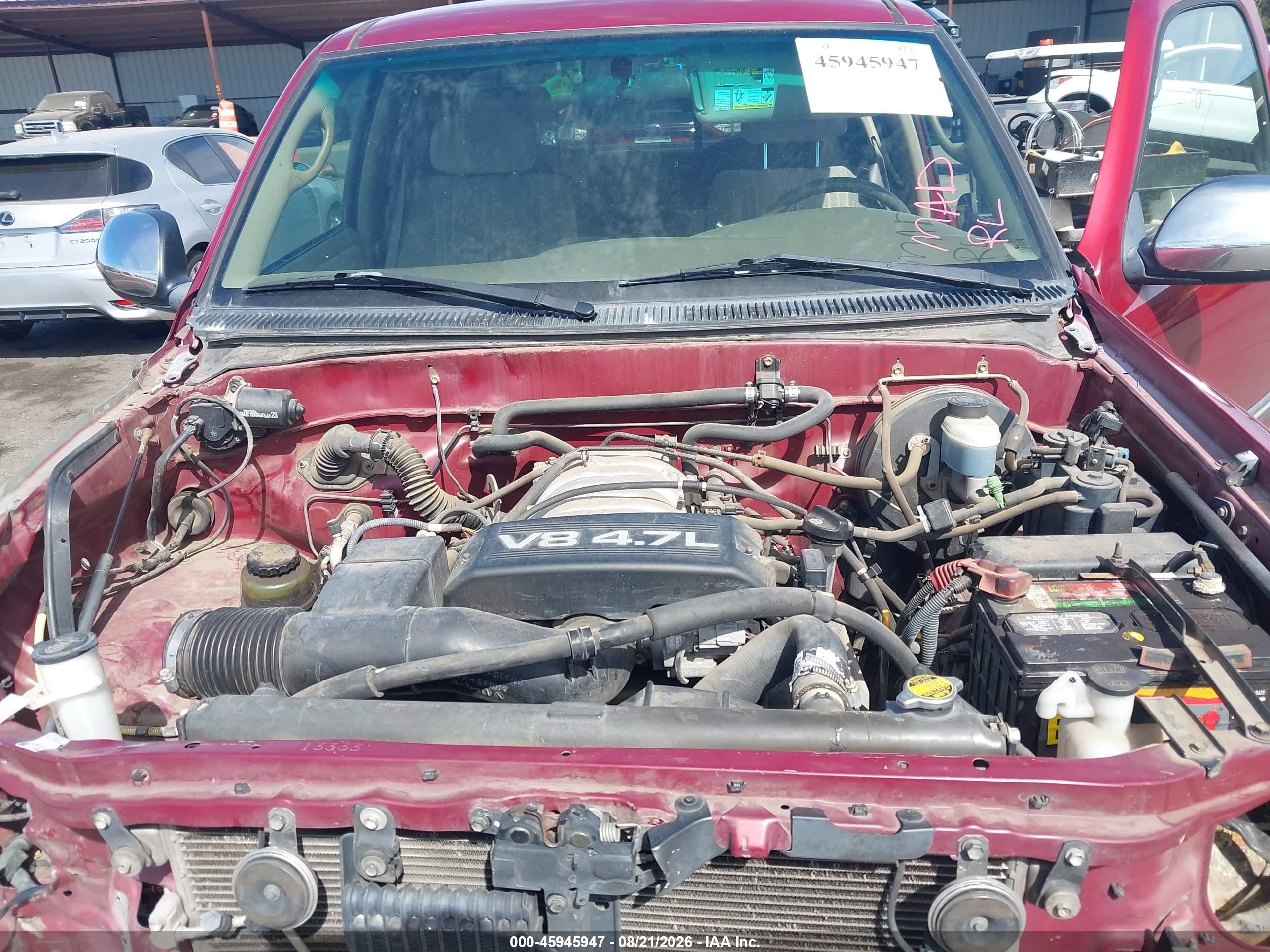2000 Toyota Tundra Sr5 V8 Red vin: 5TBRT3418YS069300