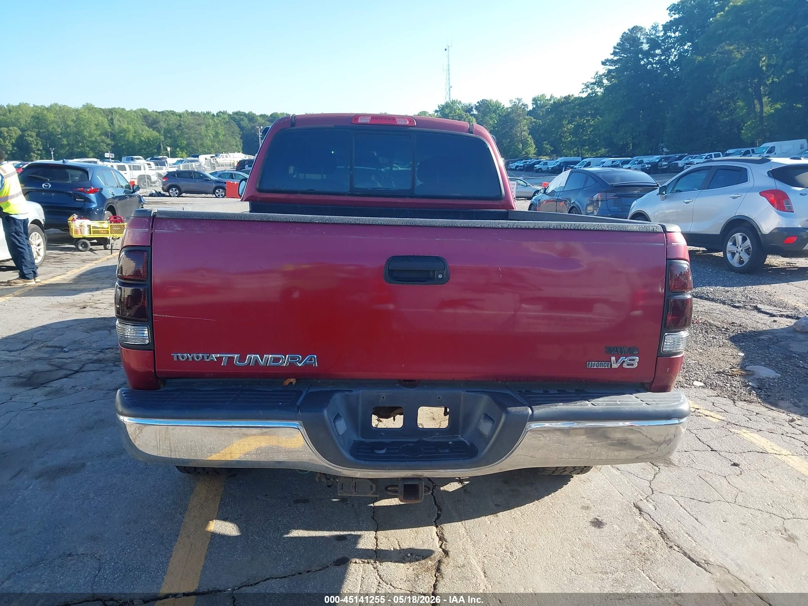 2001 Toyota Tundra Sr5 V8 Red vin: 5TBRT341X1S152491