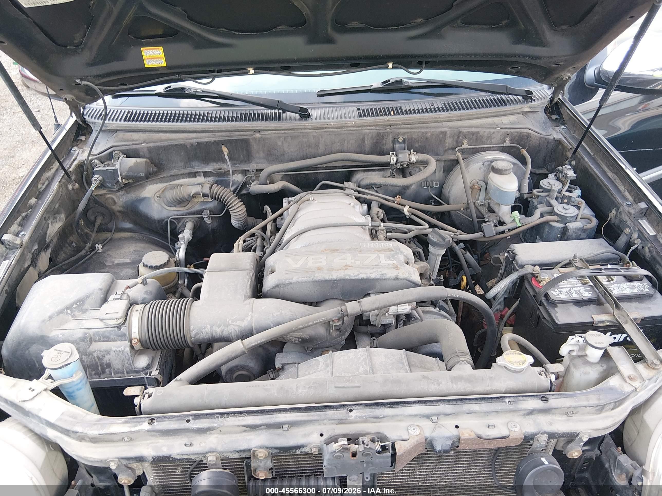 2002 Toyota Tundra Sr5 V8 Black vin: 5TBRT341X2S307641