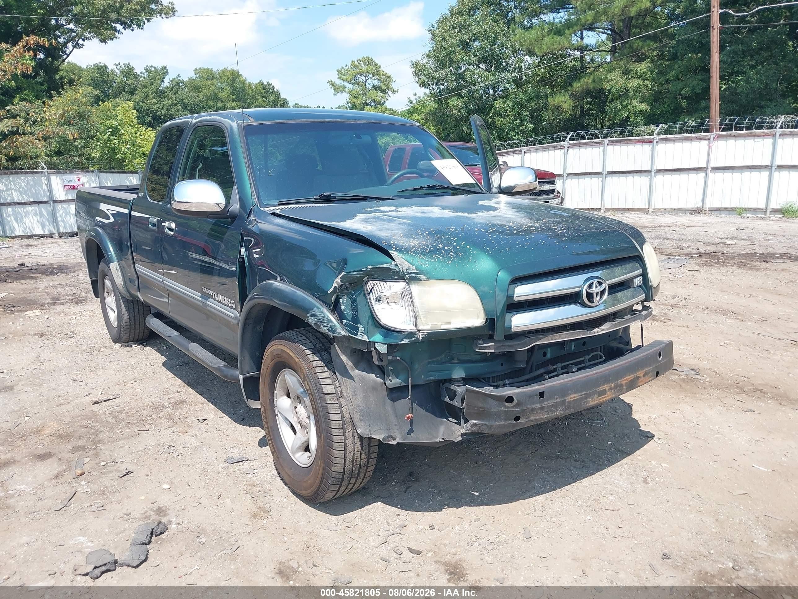 2004 Toyota Tundra Sr5 V8 Green vin: 5TBRT341X4S455131
