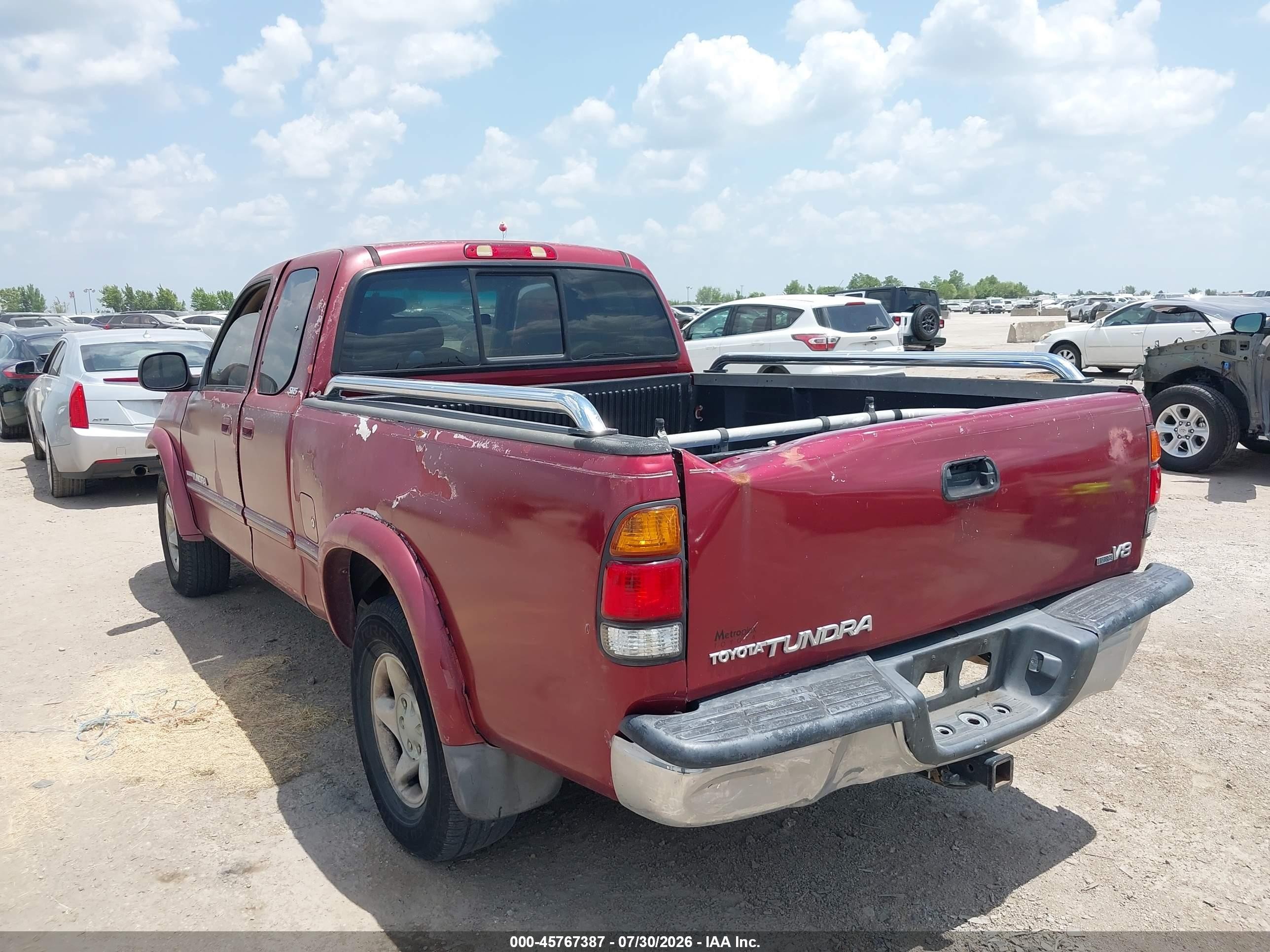 2002 Toyota Tundra Ltd V8 Burgundy vin: 5TBRT38142S254980