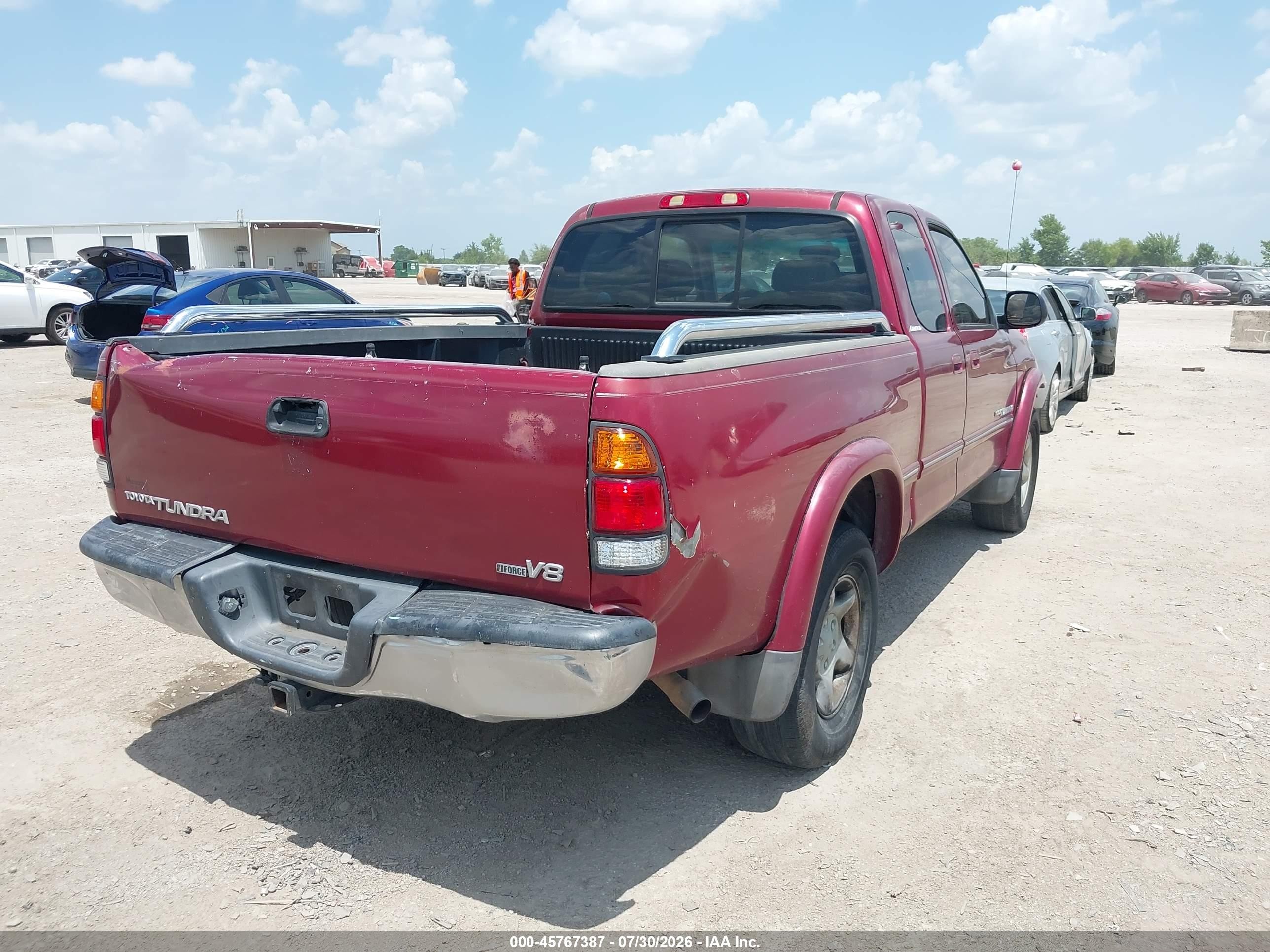 2002 Toyota Tundra Ltd V8 Burgundy vin: 5TBRT38142S254980