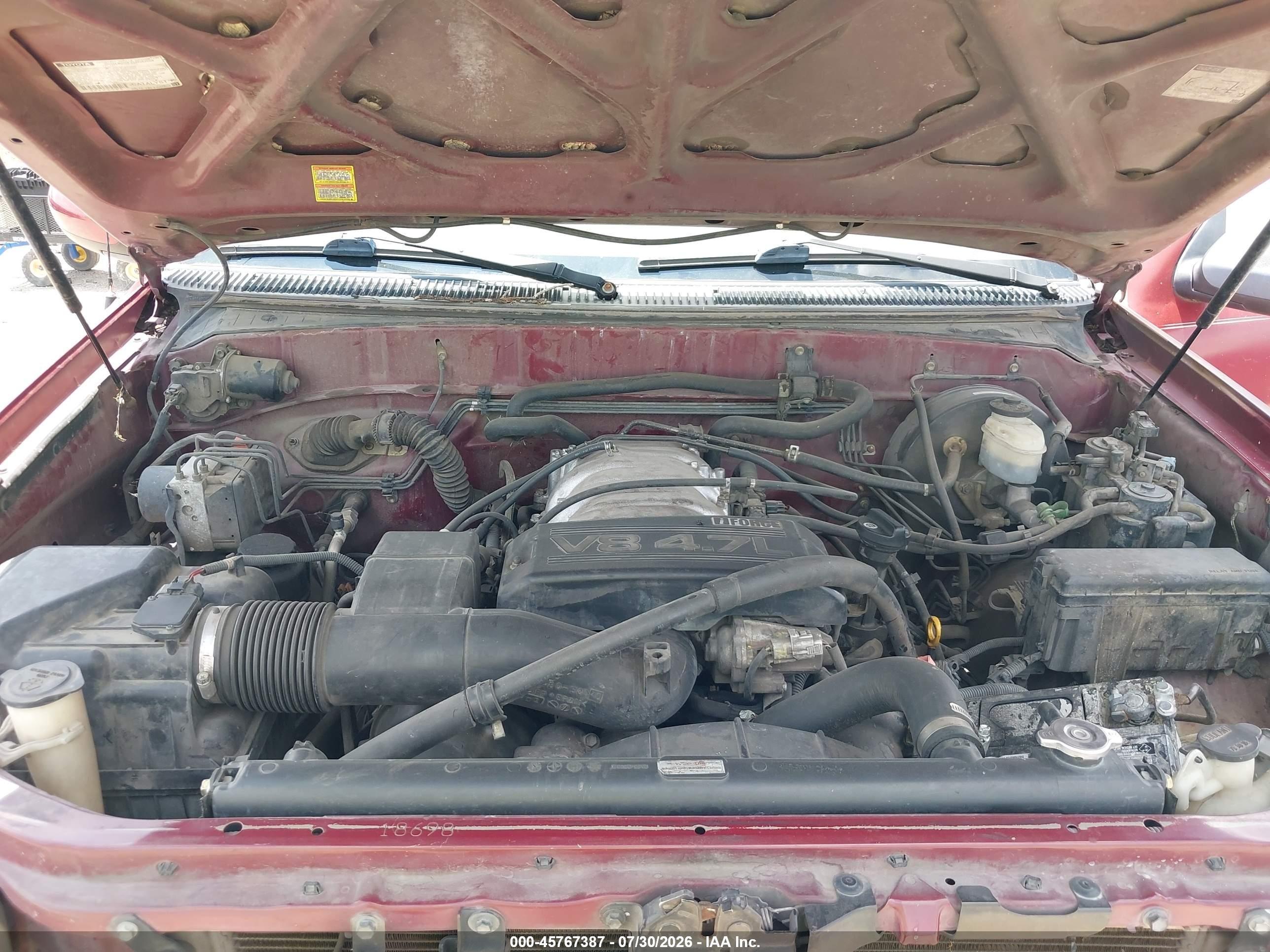 2002 Toyota Tundra Ltd V8 Burgundy vin: 5TBRT38142S254980