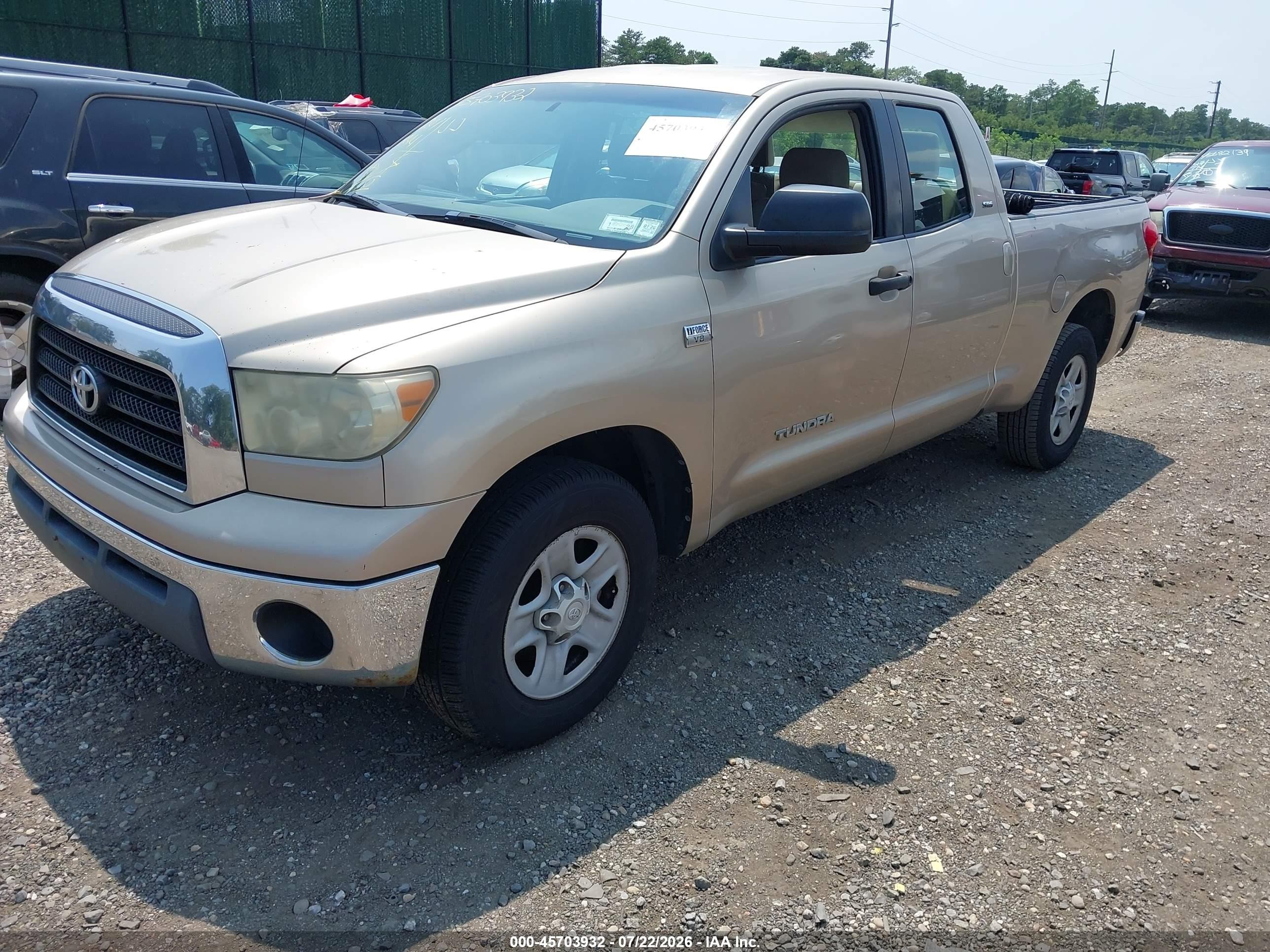 2007 Toyota Tundra Sr5 4.7l V8 Gold vin: 5TBRT54157S457224