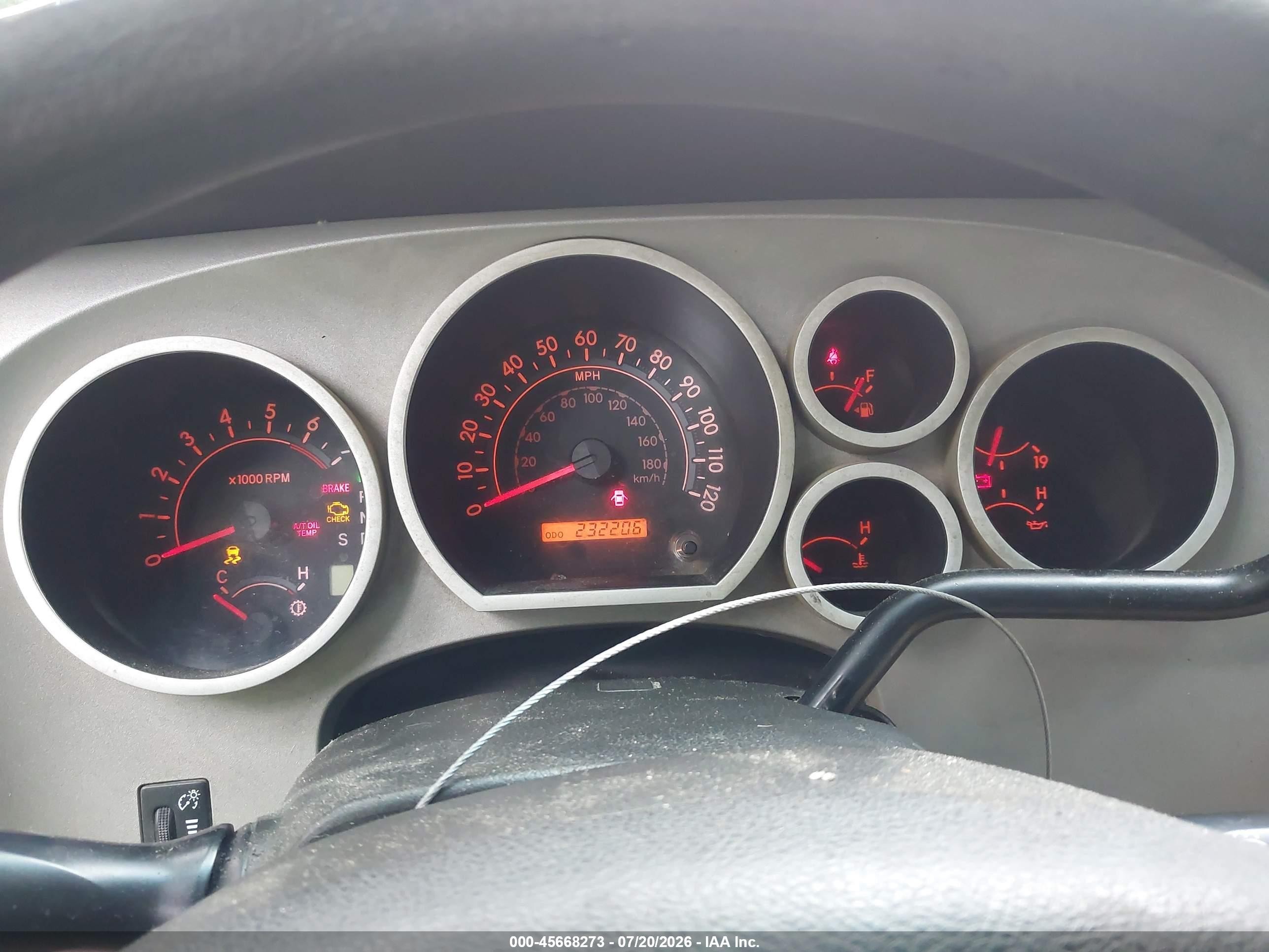 2007 Toyota Tundra Sr5 4.7l V8 Красный vin: 5TBRT54167S457006