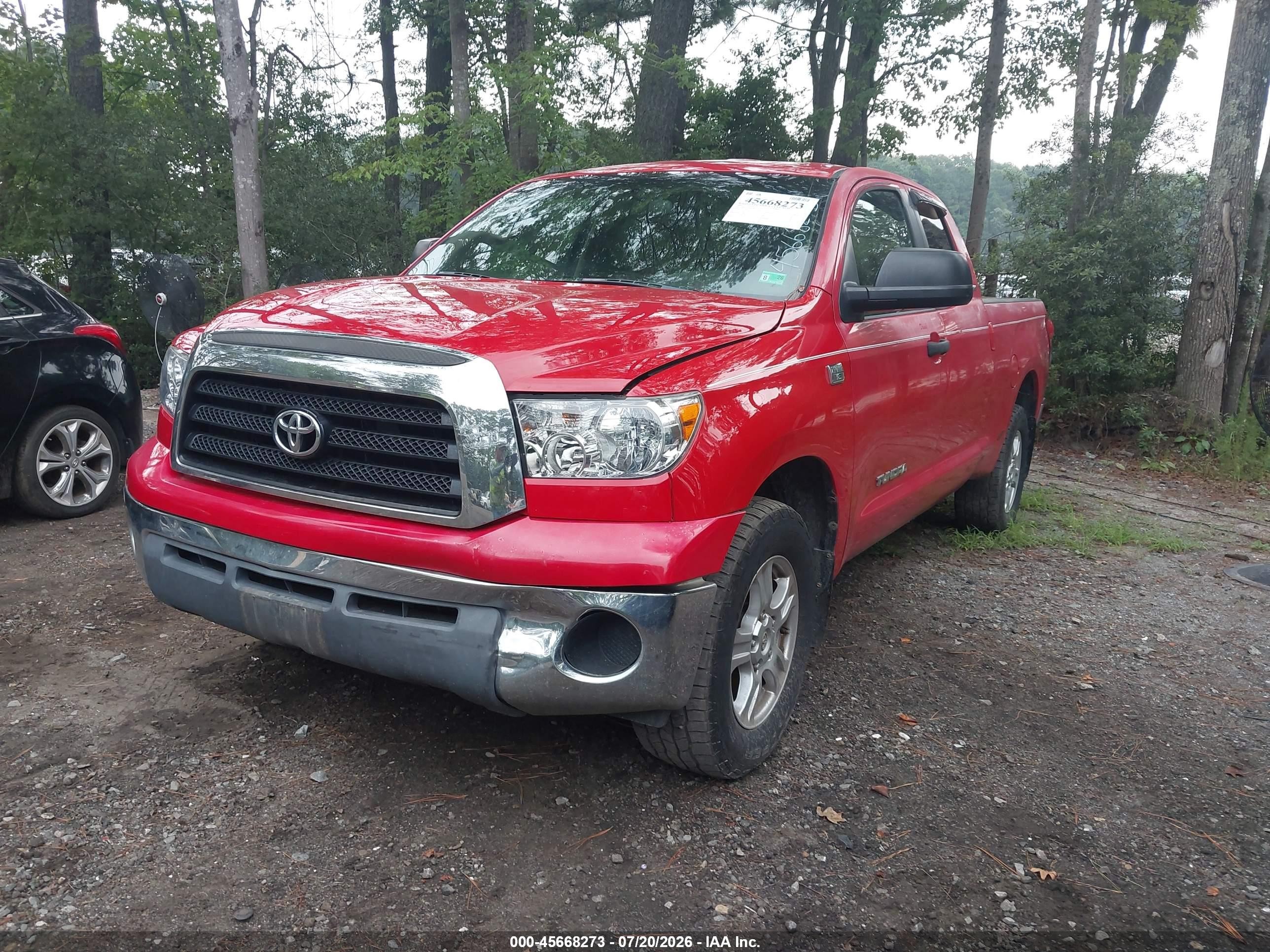 2007 Toyota Tundra Sr5 4.7l V8 Красный vin: 5TBRT54167S457006