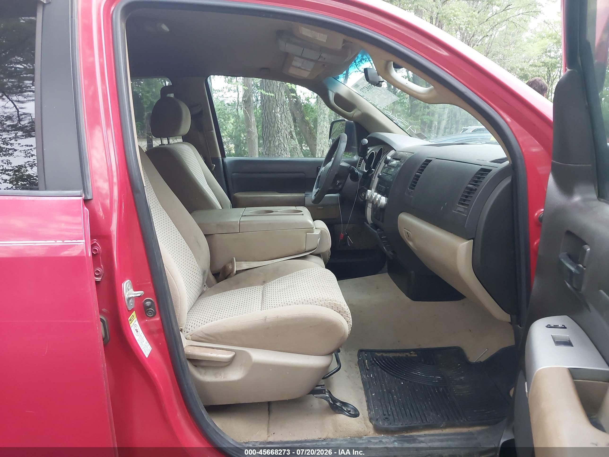 2007 Toyota Tundra Sr5 4.7l V8 Красный vin: 5TBRT54167S457006