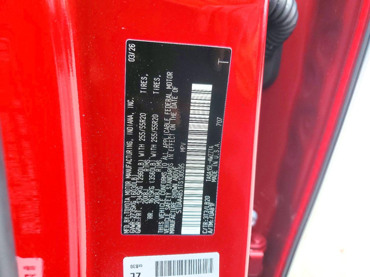 2026 Toyota Grand Highlander Platinum Red vin: 5TDAAAB51TS130595