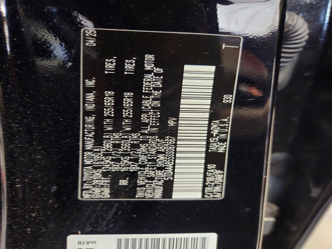 2025 Toyota Grand Highlander Xle Black vin: 5TDAAAB55SS087667