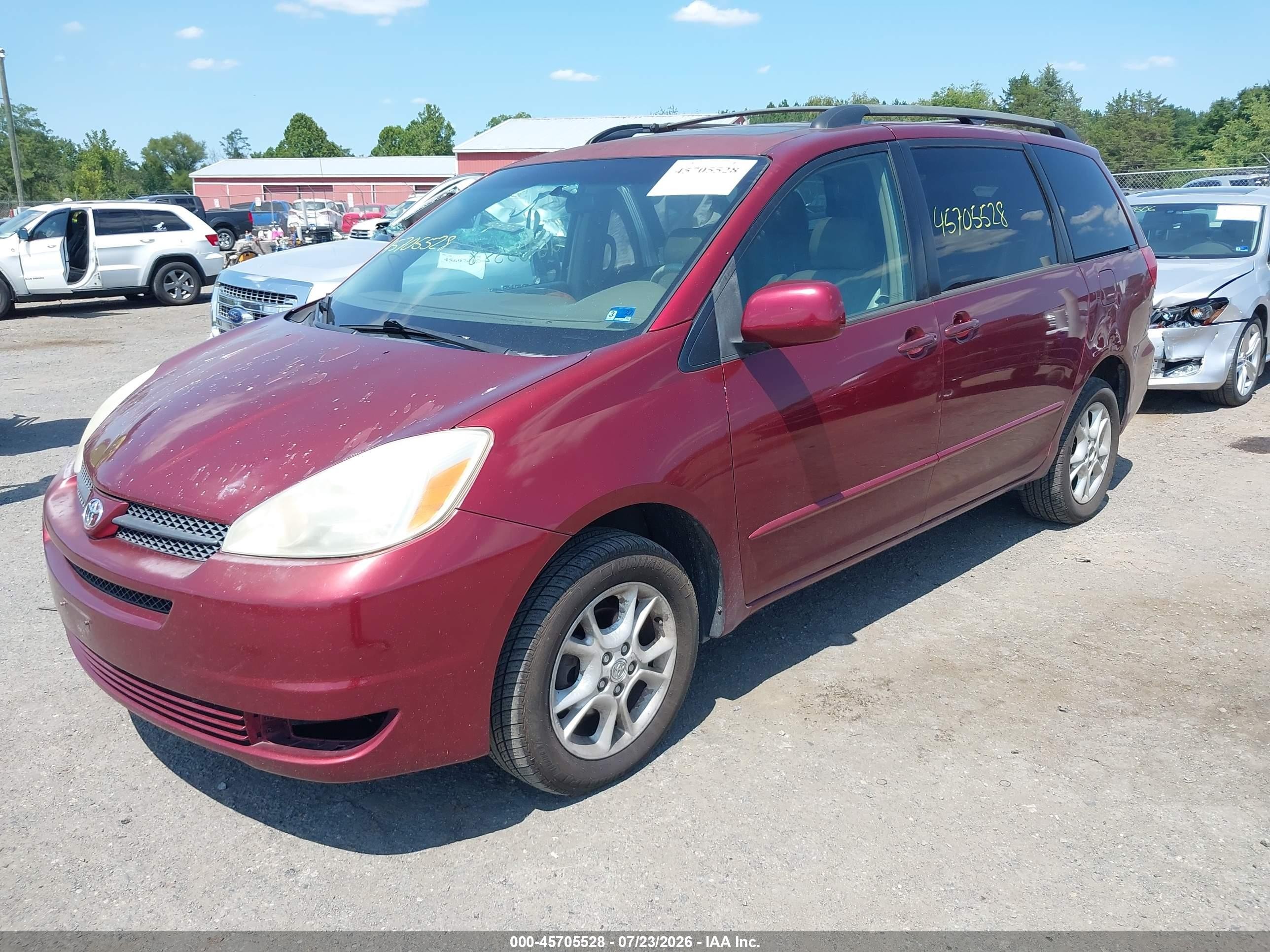 2005 Toyota Sienna Xle Red vin: 5TDBA22C05S043945