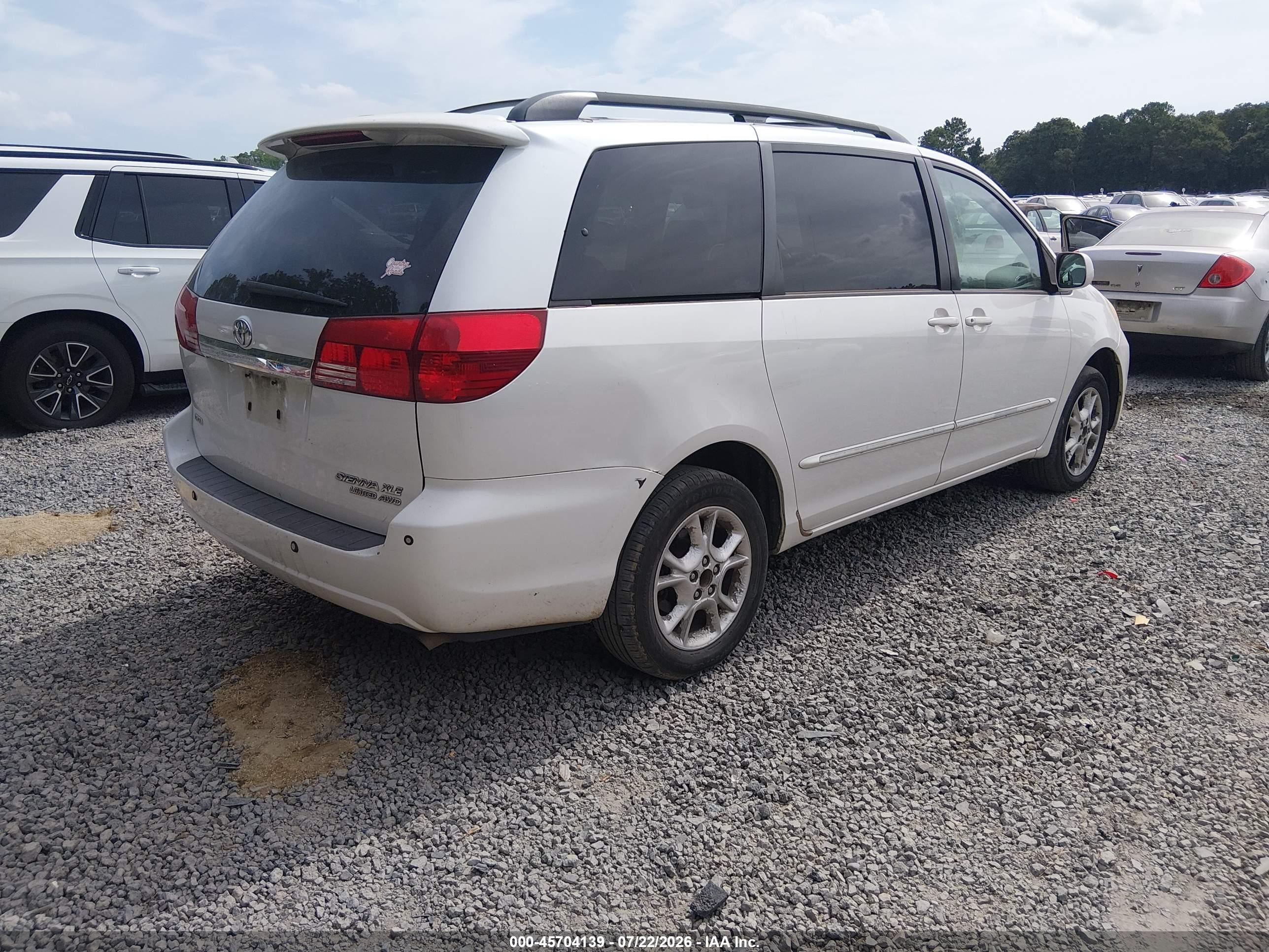 2004 Toyota Sienna Xle Limited White vin: 5TDBA22C24S012890