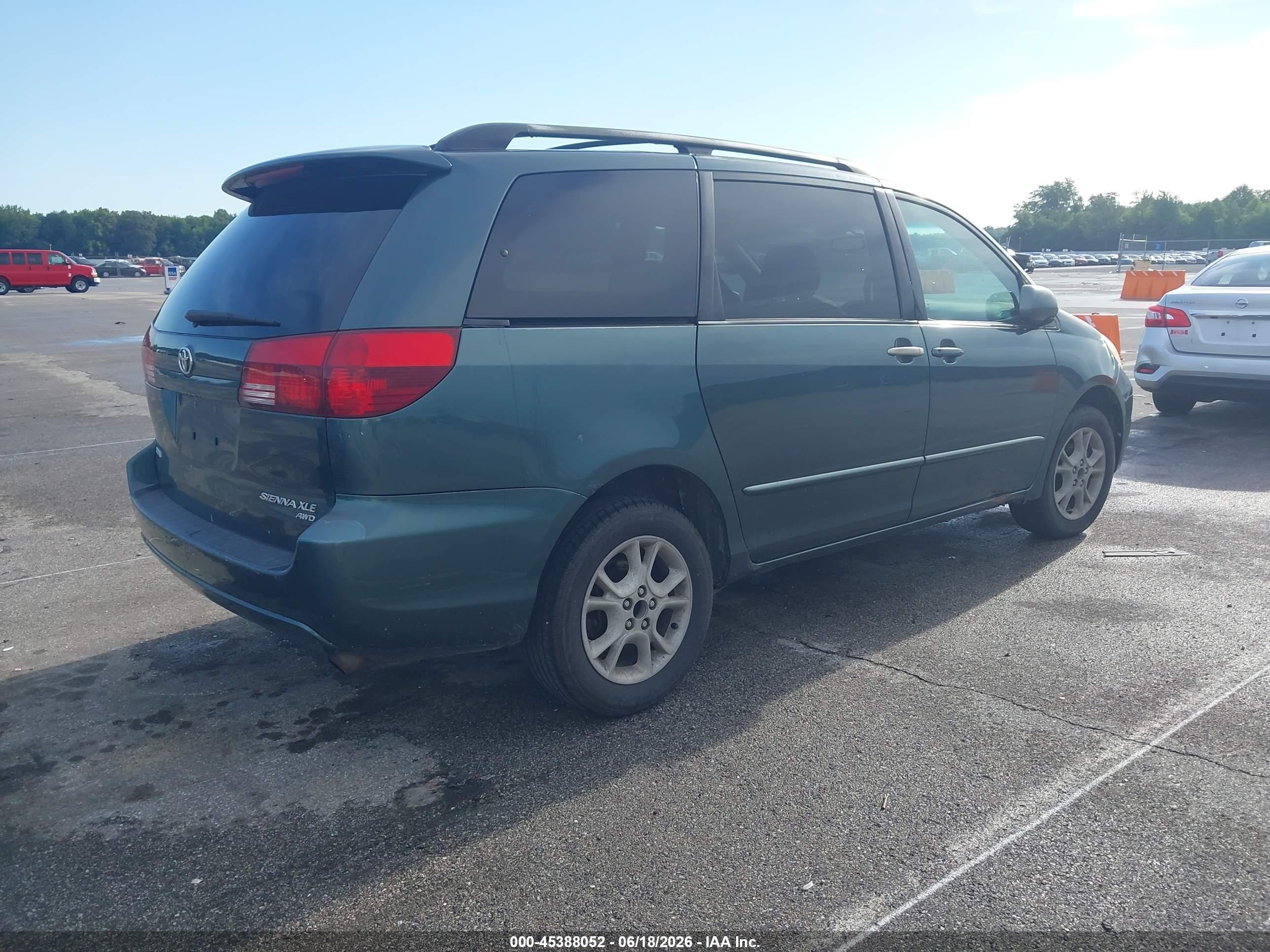 2004 Toyota Sienna Xle Green vin: 5TDBA22C24S024795