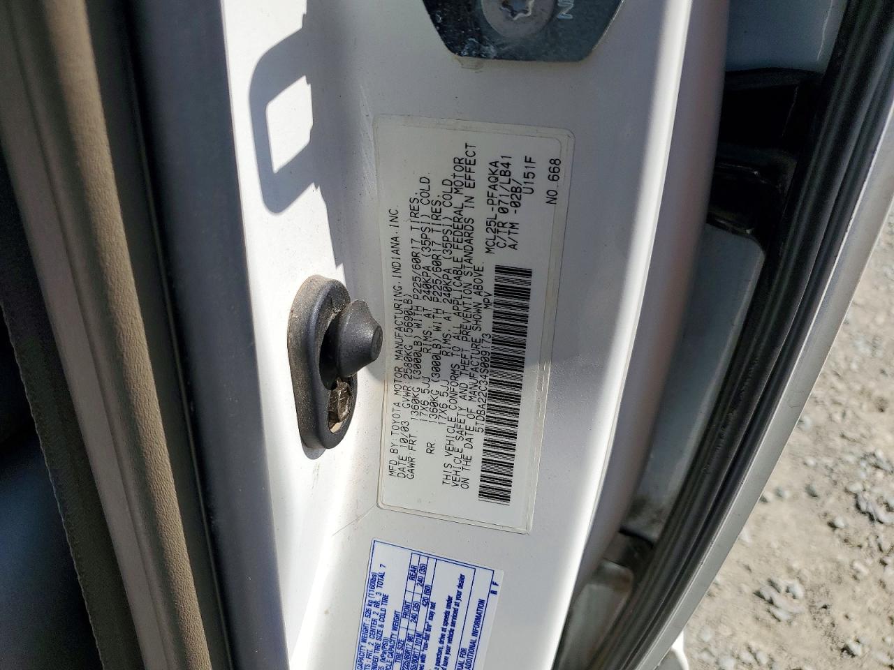 2004 Toyota Sienna Xle Limited 7 Passenger White vin: 5TDBA22C34S009173