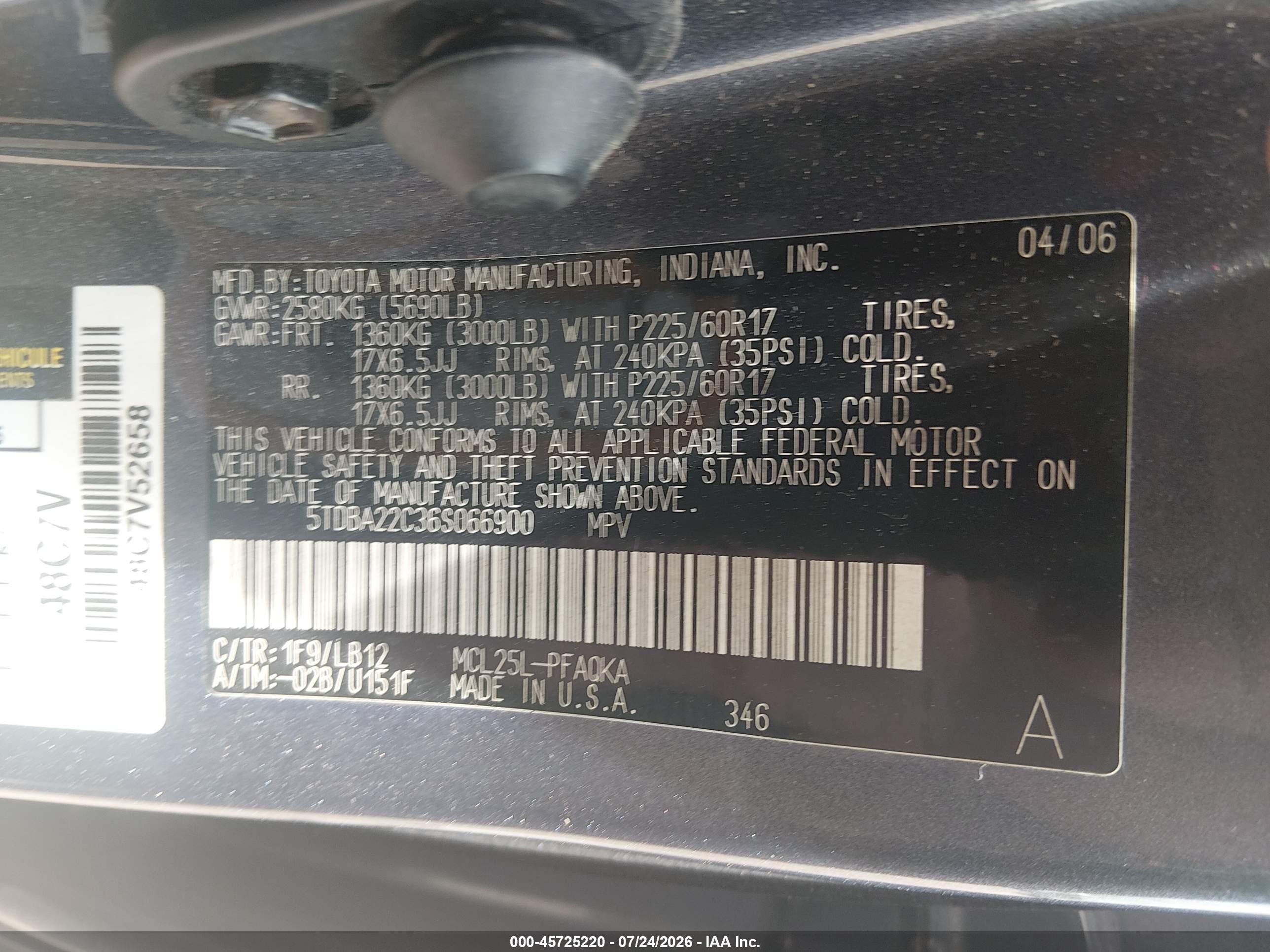 2006 Toyota Sienna Xle Red vin: 5TDBA22C36S066900