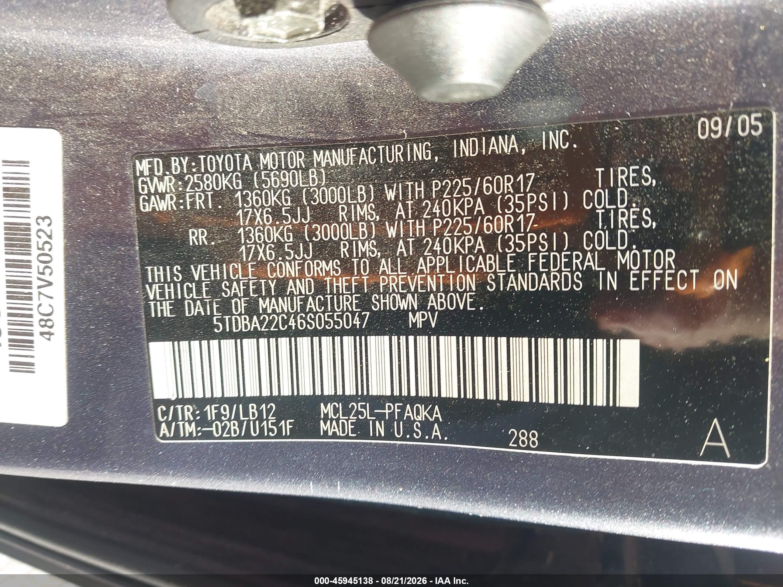 2006 Toyota Sienna Xle Limited Gray vin: 5TDBA22C46S055047