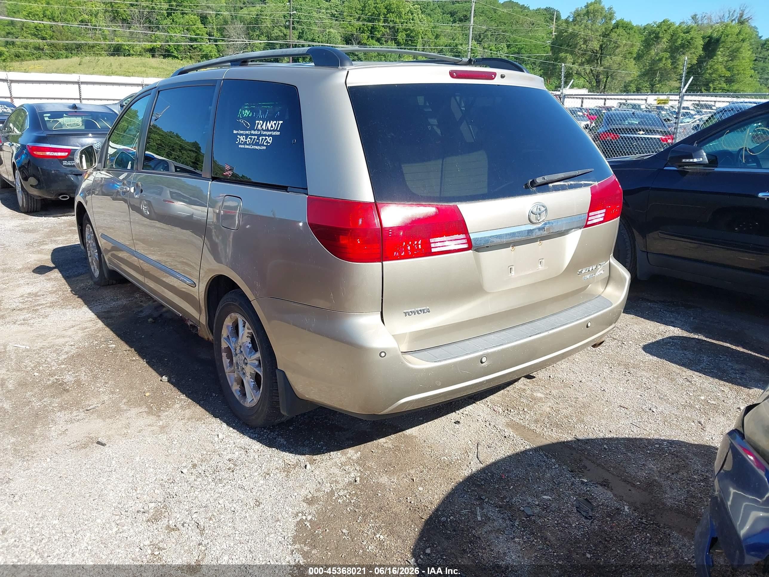 2004 Toyota Sienna Xle Limited Бежевый vin: 5TDBA22C54S020272
